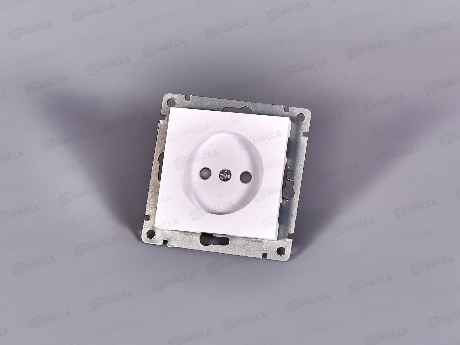 Розетка Афина 1-местная скрытой установки, без заземления, з/ш 16А, 220В белая, A0047*10