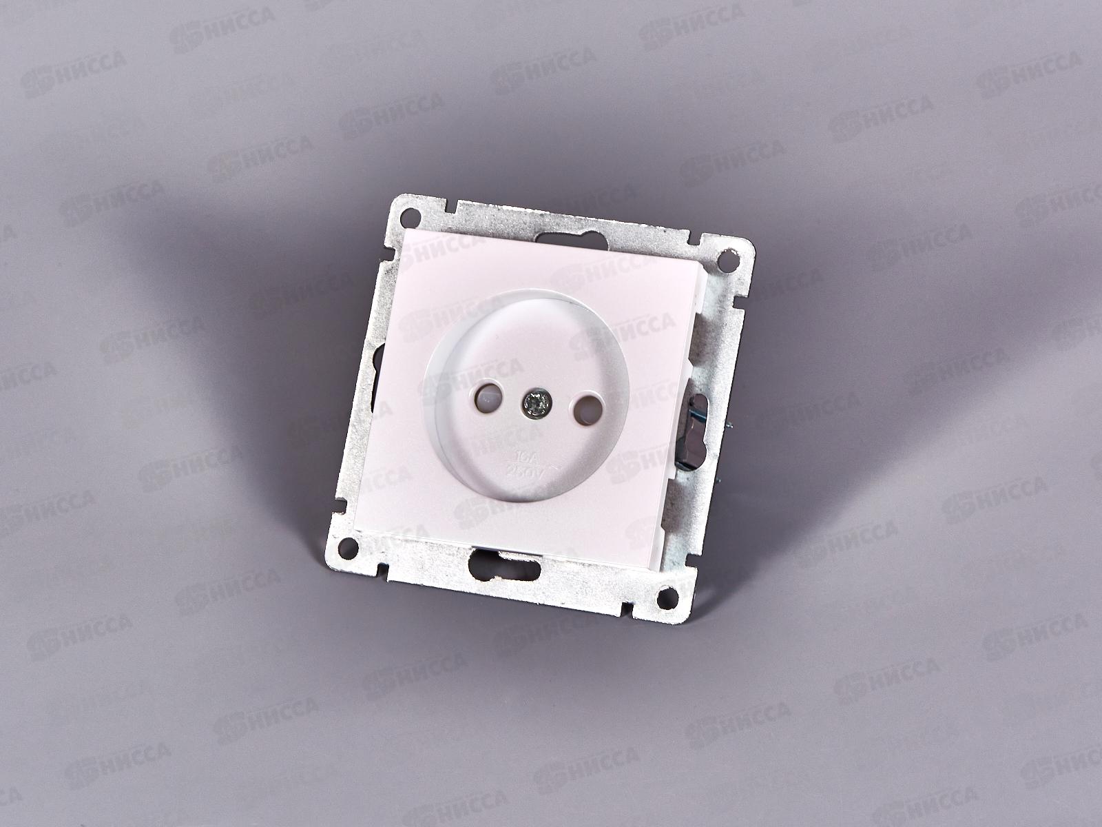 Розетка Афина 1-местная скрытой установки, без заземления, з/ш 16А, 220В жемчуг, A0047-OBr*10