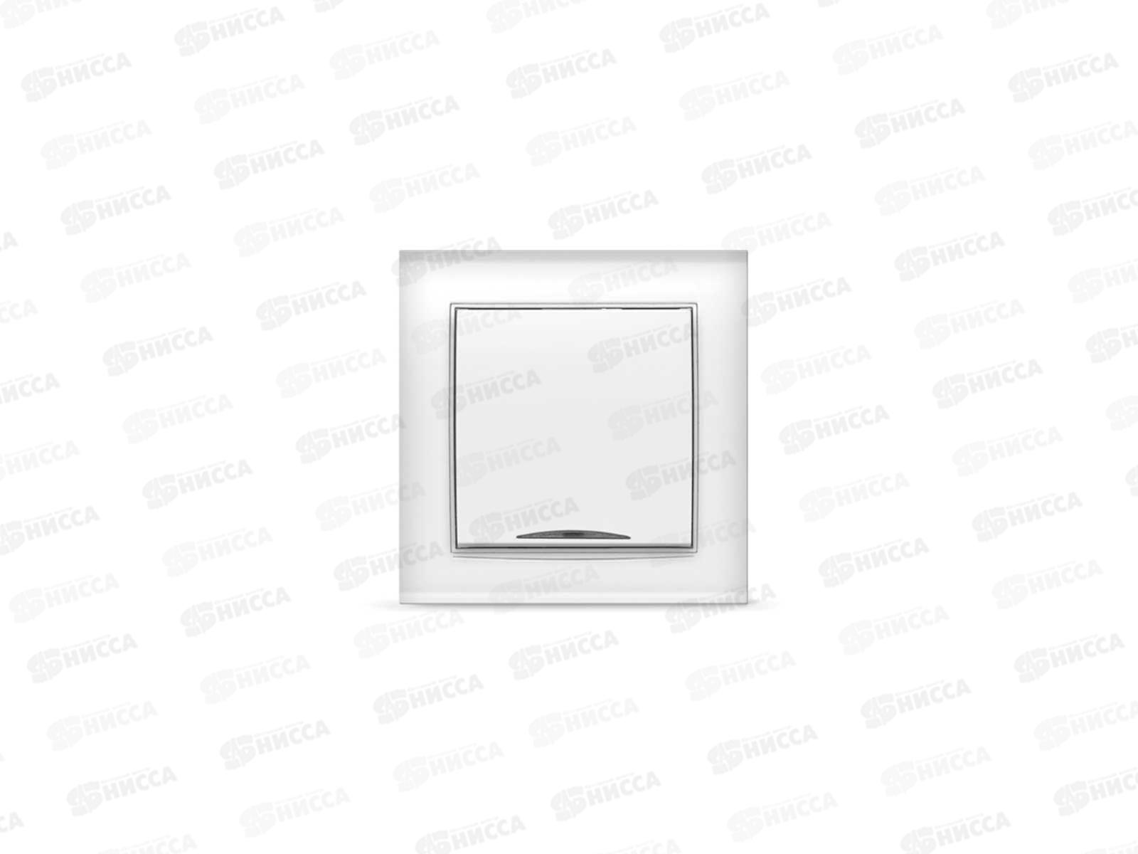 Выключатель Бриллиант 1-клавиша скрытой установки, 10А, 220В, подсветка, белый, 7947397*10