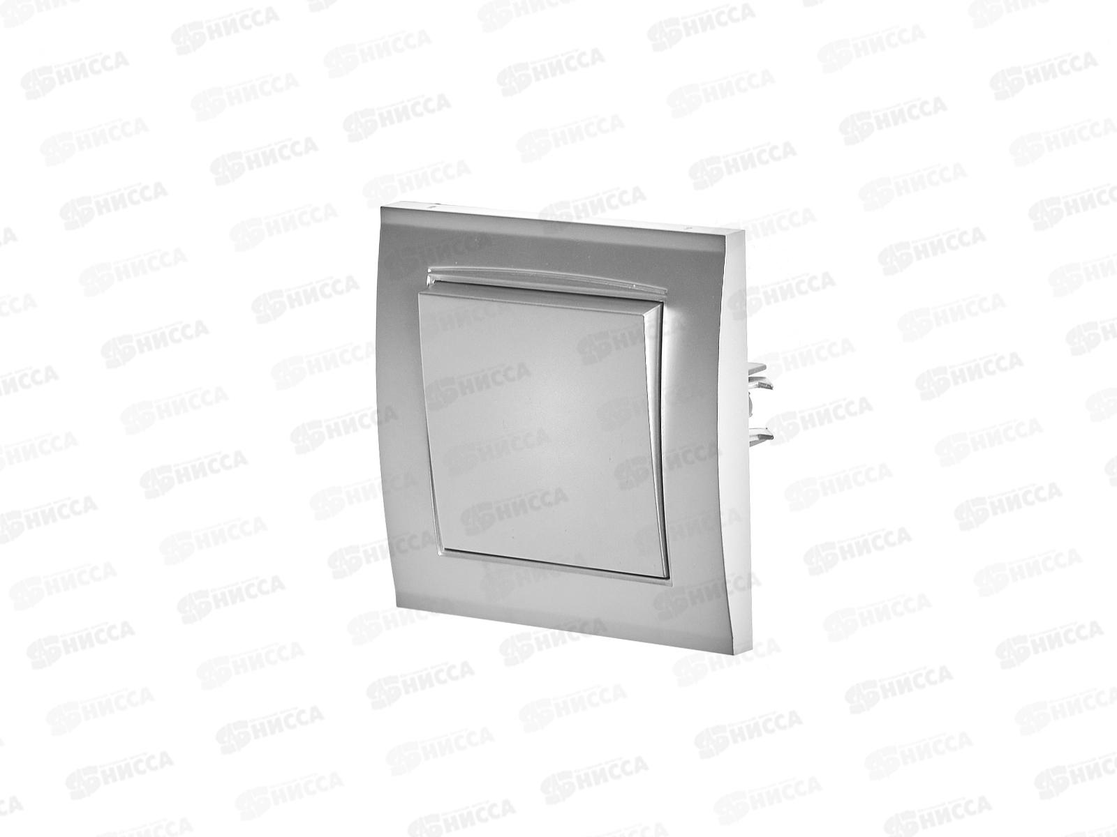 Выключатель Бриллиант 1-клавиша скрытой установки, 10А, 220В,серебро*10