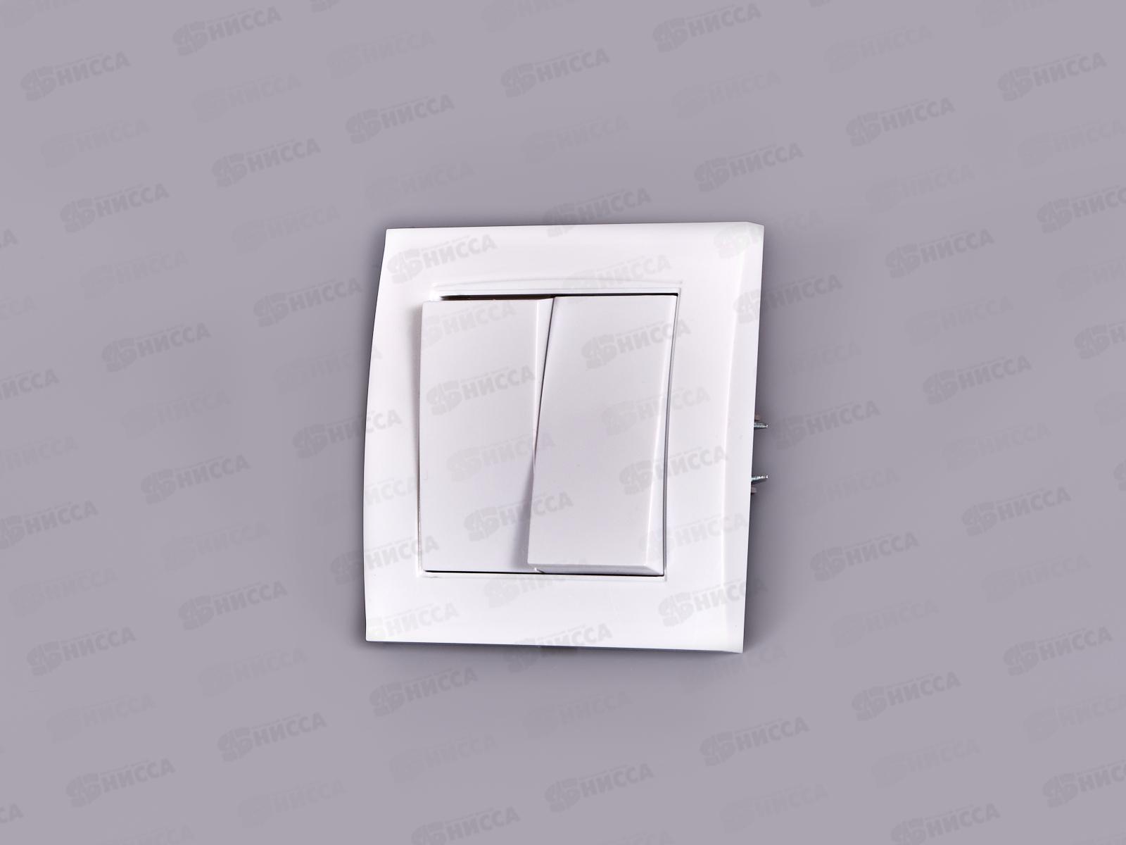 Выключатель Бриллиант 2-клавиши скрытой установки, 10А, 220В, белый, 7947403*10