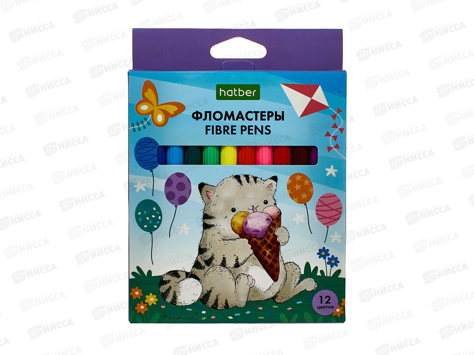 Фломастеры 12цв. Hatber Приключения кота Пирожка &quotECO"   FP_066360 *12