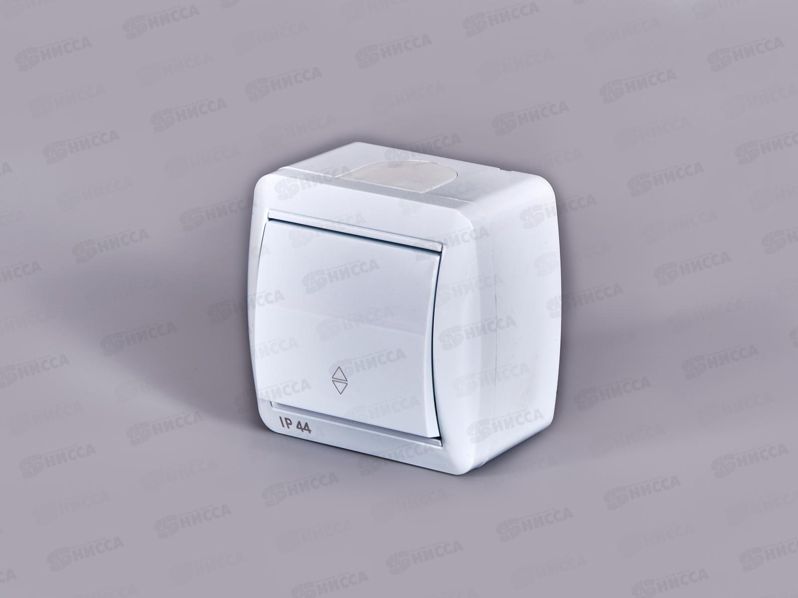 Выключатель КЛИО 1-клавиша открытой установки, 10А, 220В, проходной, белый, К2230*10