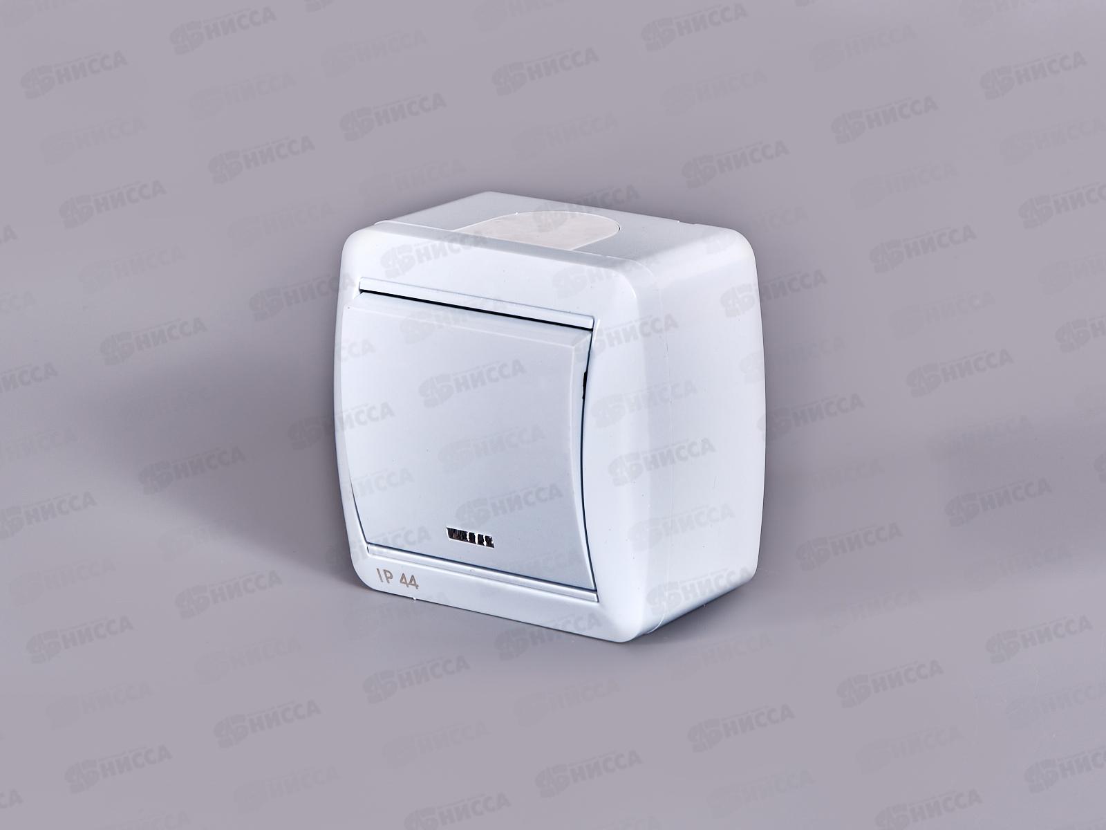 Выключатель КЛИО 1-клавиша открытой установки, 10А, 220В, подсветка, белый, К2225*10