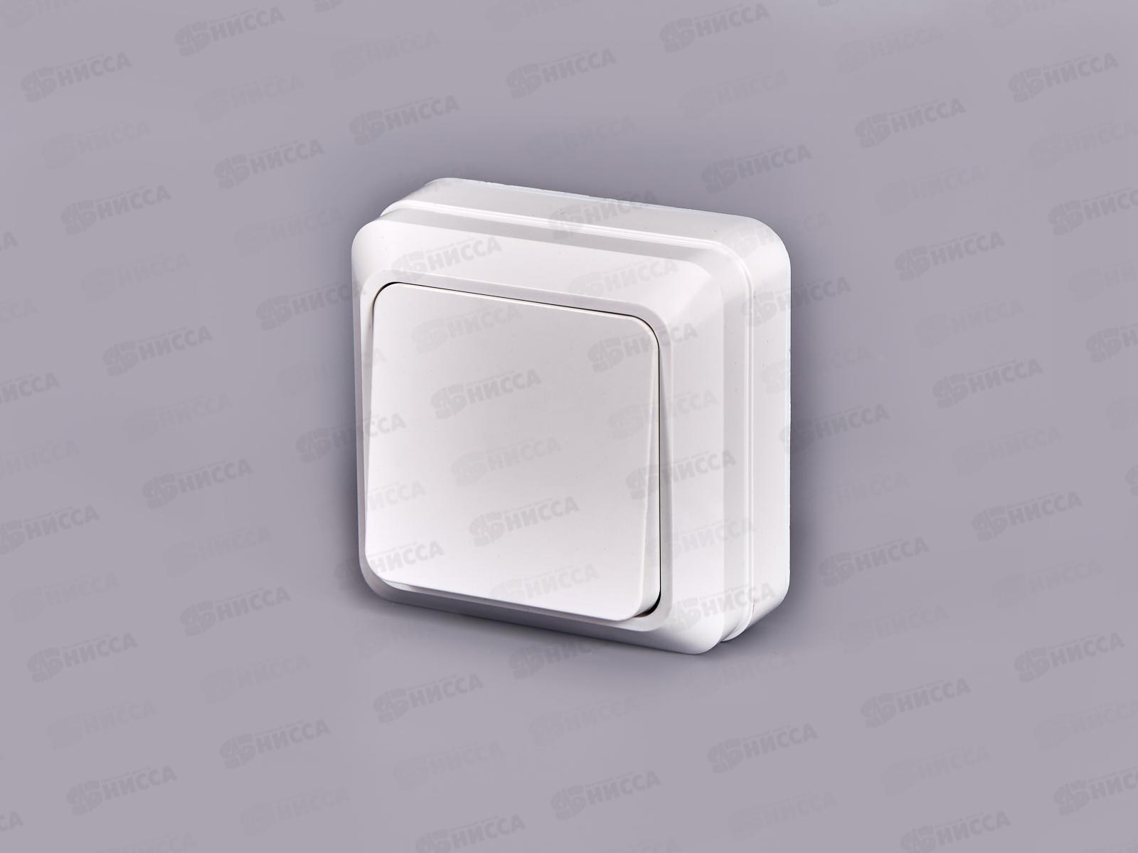 Выключатель ОЛИМП 1-клавиша открытой установки, 10А, 220В белый, О0021 *10