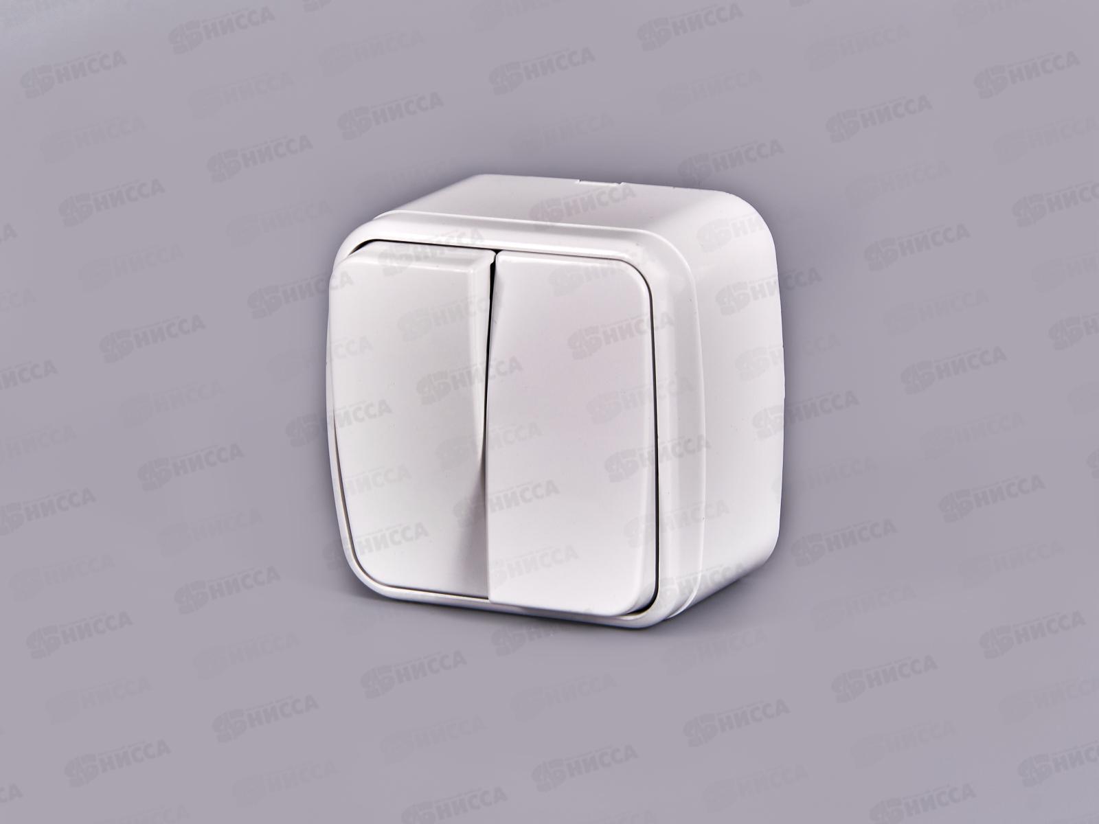 Выключатель СОЮЗ2-клавиши  Электра, открытой установки, 10А, 220В, белый,0031*10