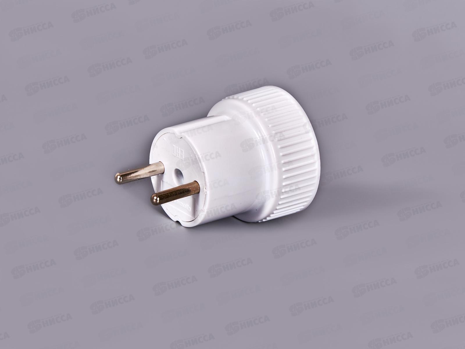 Адаптер переходник без заземления, 6А, 250В, белый, А109