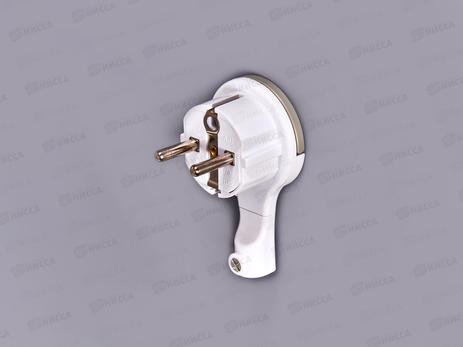 Вилка-невидимка UNIVersal с заземлением  16А, 250B, белая,5566874