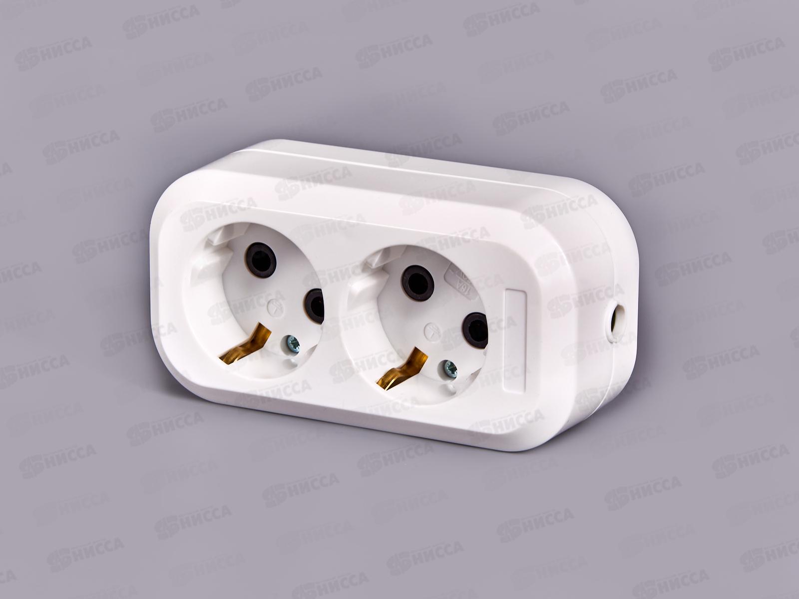 Колодка для удлинителя IONICH 2 гнезда с заземлением,1520