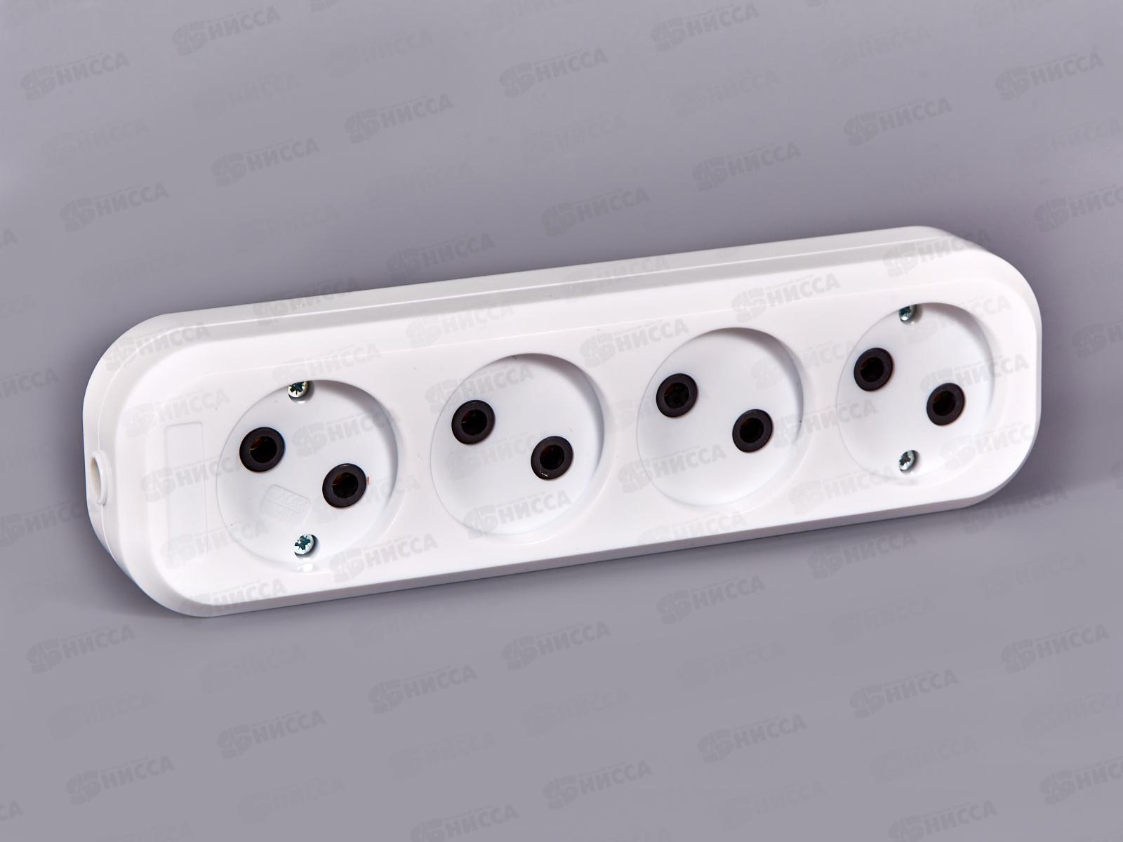 Колодка для удлинителя IONICH 4 гнезда без заземления,1519