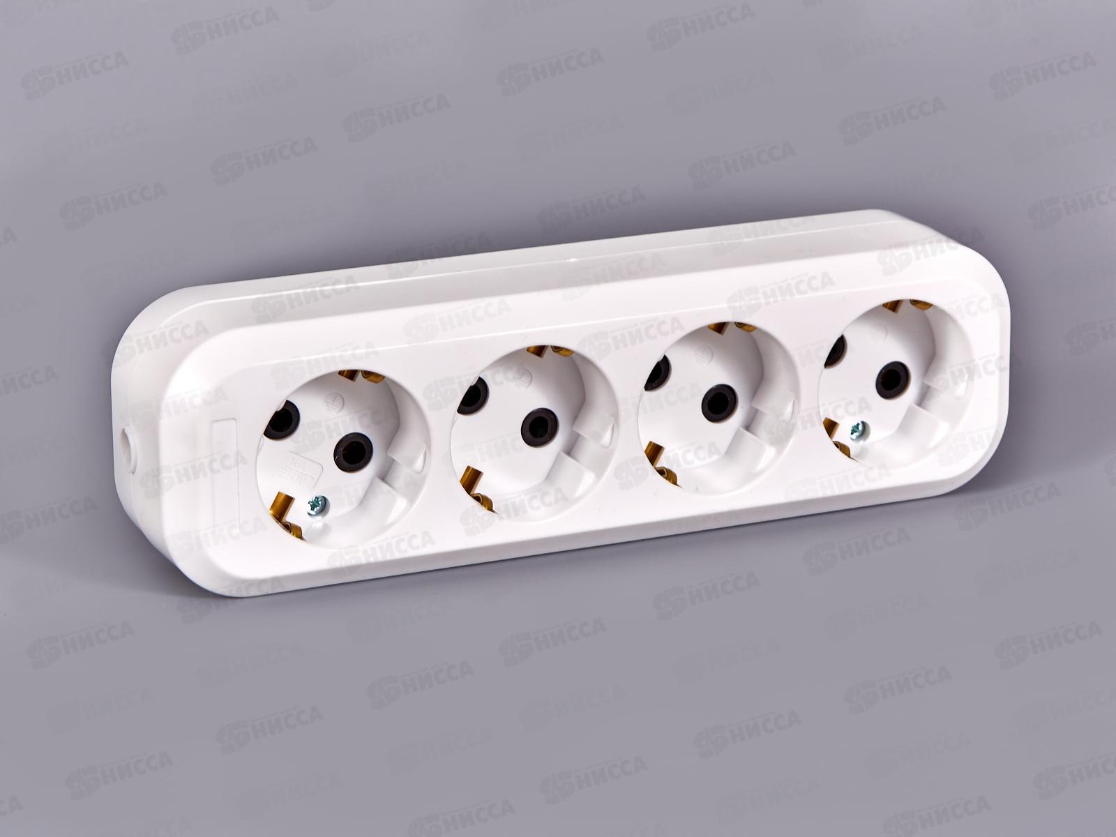 Колодка для удлинителя IONICH 4 гнезда с заземлением,1522