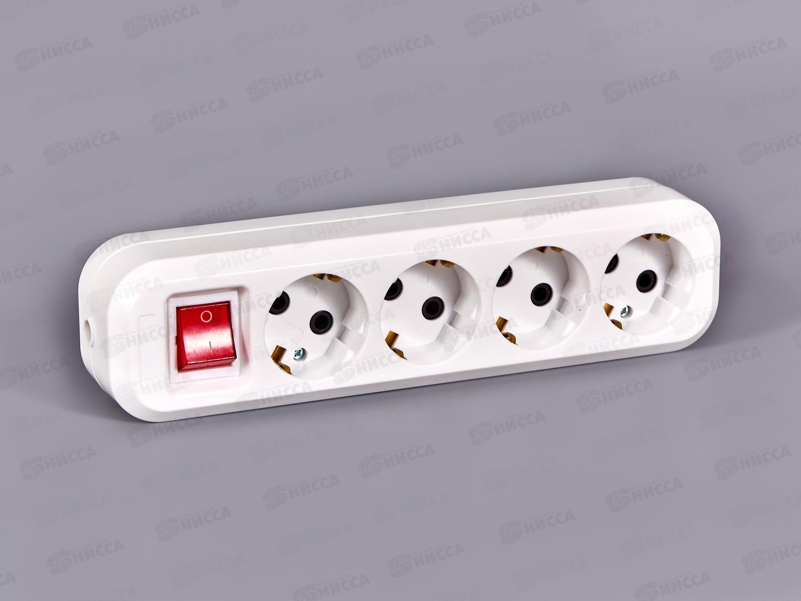 Колодка для удлинителя IONICH 4 гнезда с заземлением с выкл