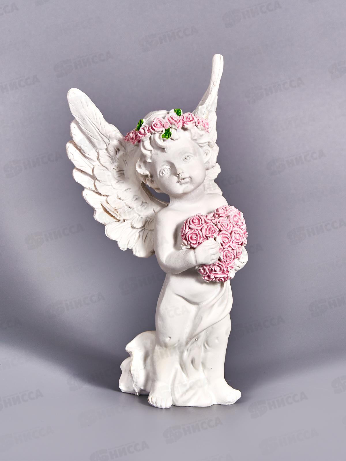 Сувенир &quotАнгел в розовом венке с сердцем из роз&quot 15*5,5см 3734542