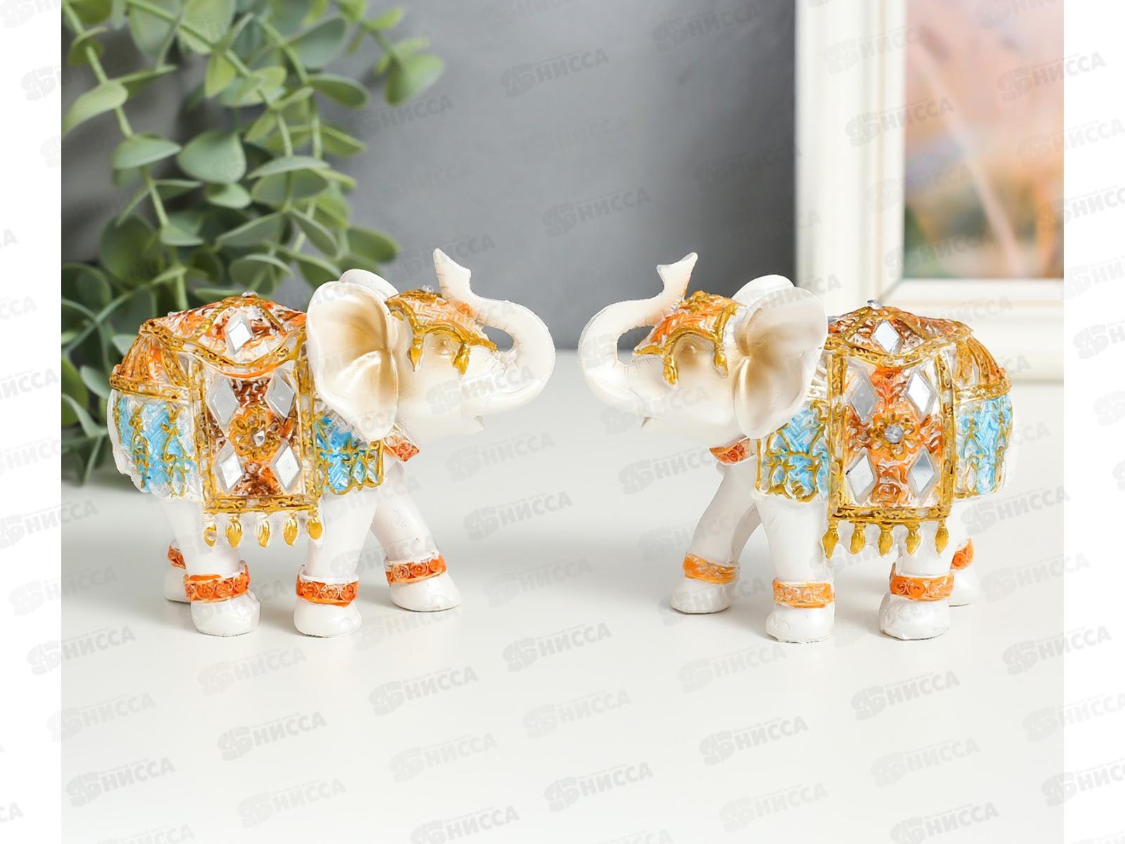 Сувенир &quotБелый слон в попоне с вставками&quot 9,5*5*7см микс 7625451