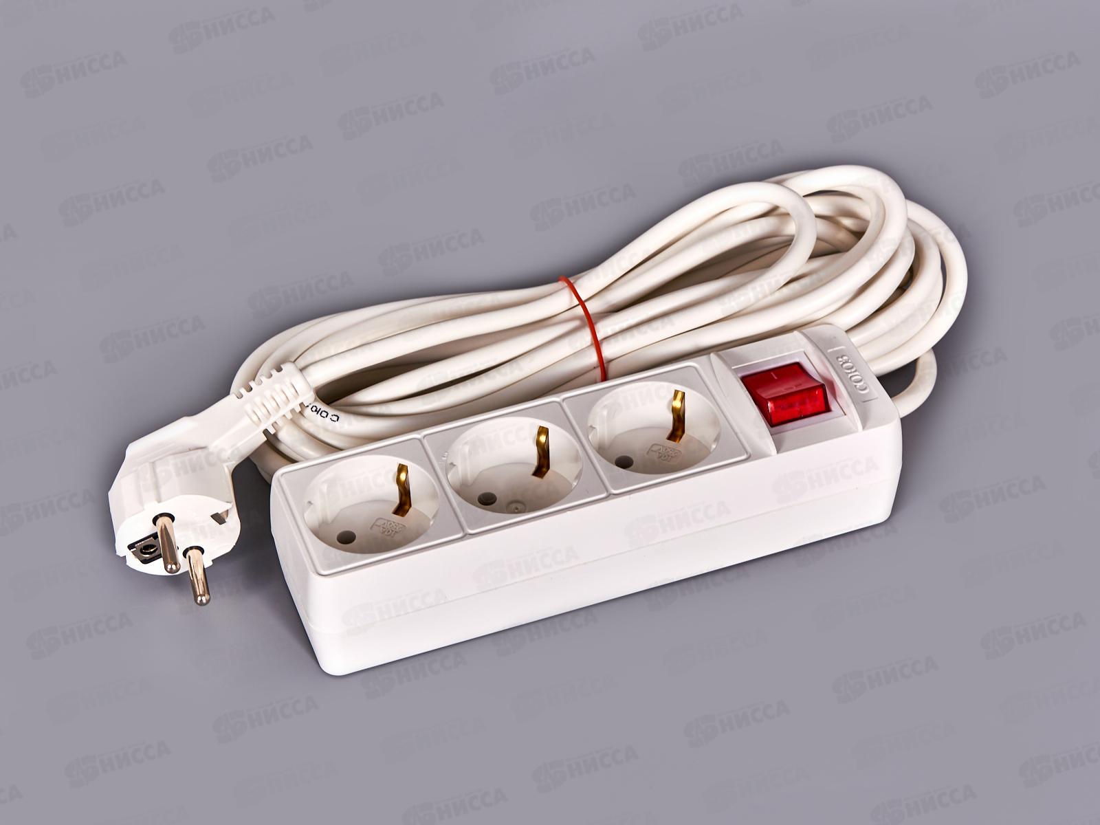 Удлинитель бытово СОЮЗ 2200ВТ 3гн. ПВС , с/pз, выкл, 7 м, 481S-7307