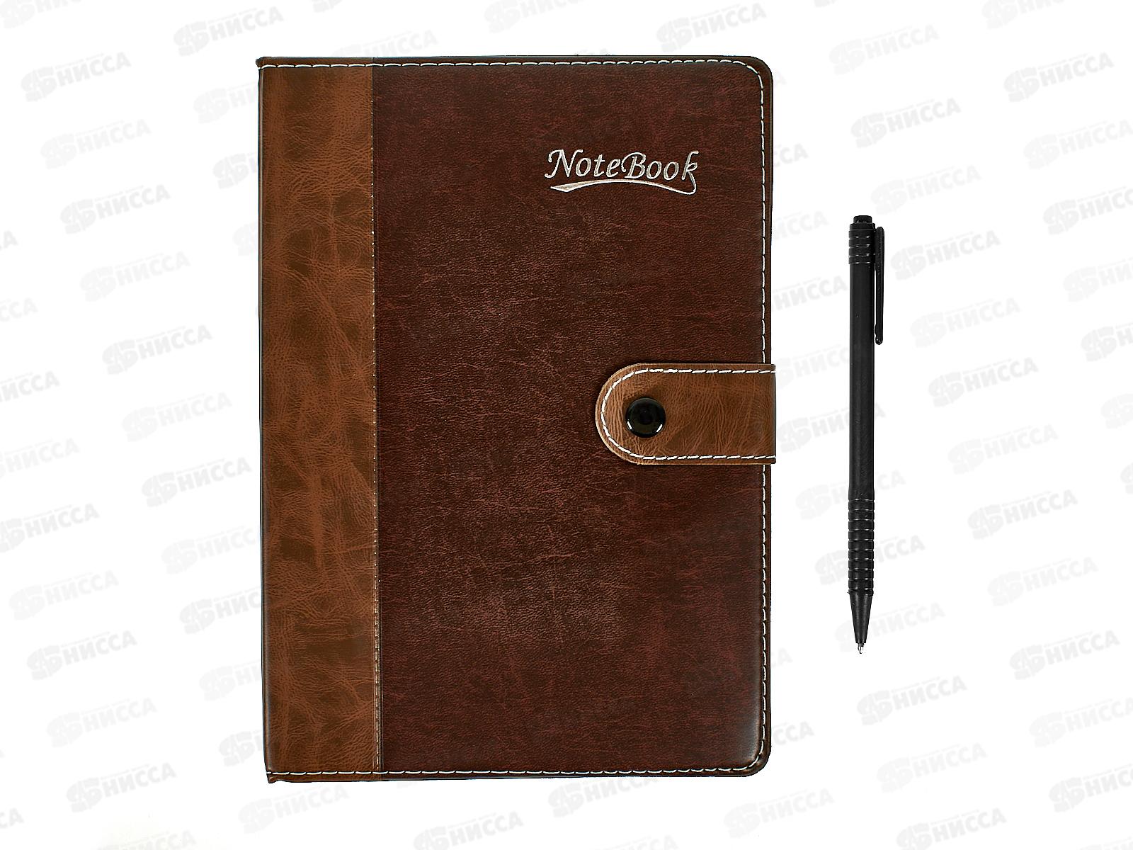 Бизнес-блокнот 80л Alingar 15*22см, с ручкой иск.кожа, клапан  AL4312