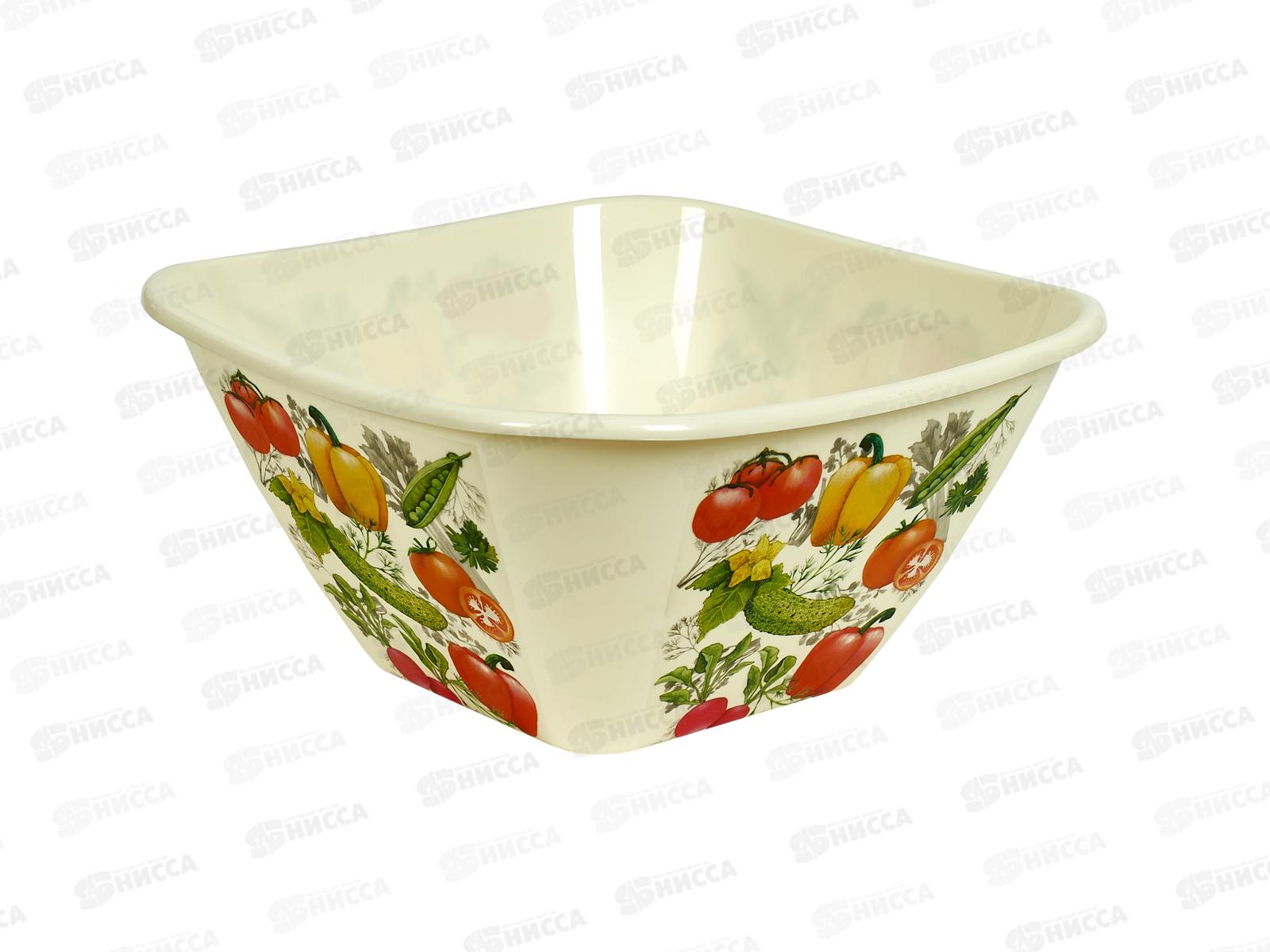 Миска 4л Bergamo квадратная декор св-бежевый 221179825/01 *30