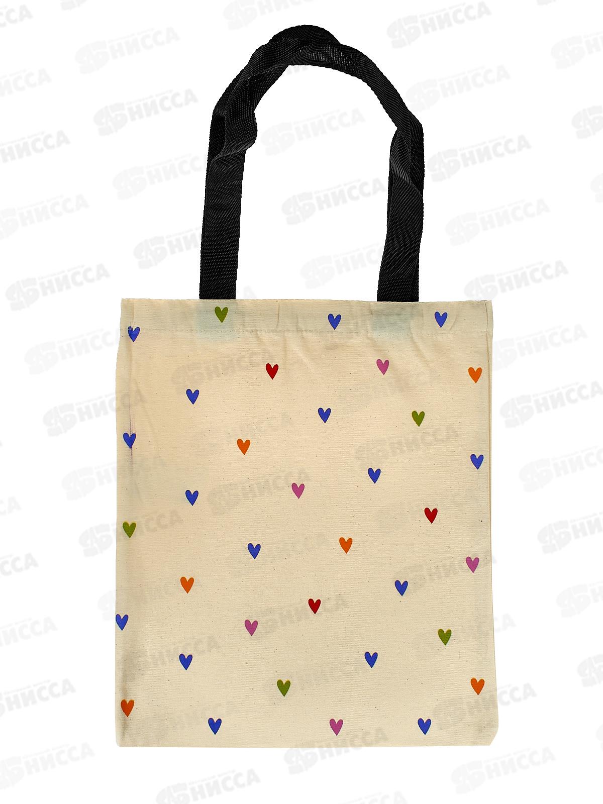 Сумка-шоппер текстильная премиум 0432.426 сердечки