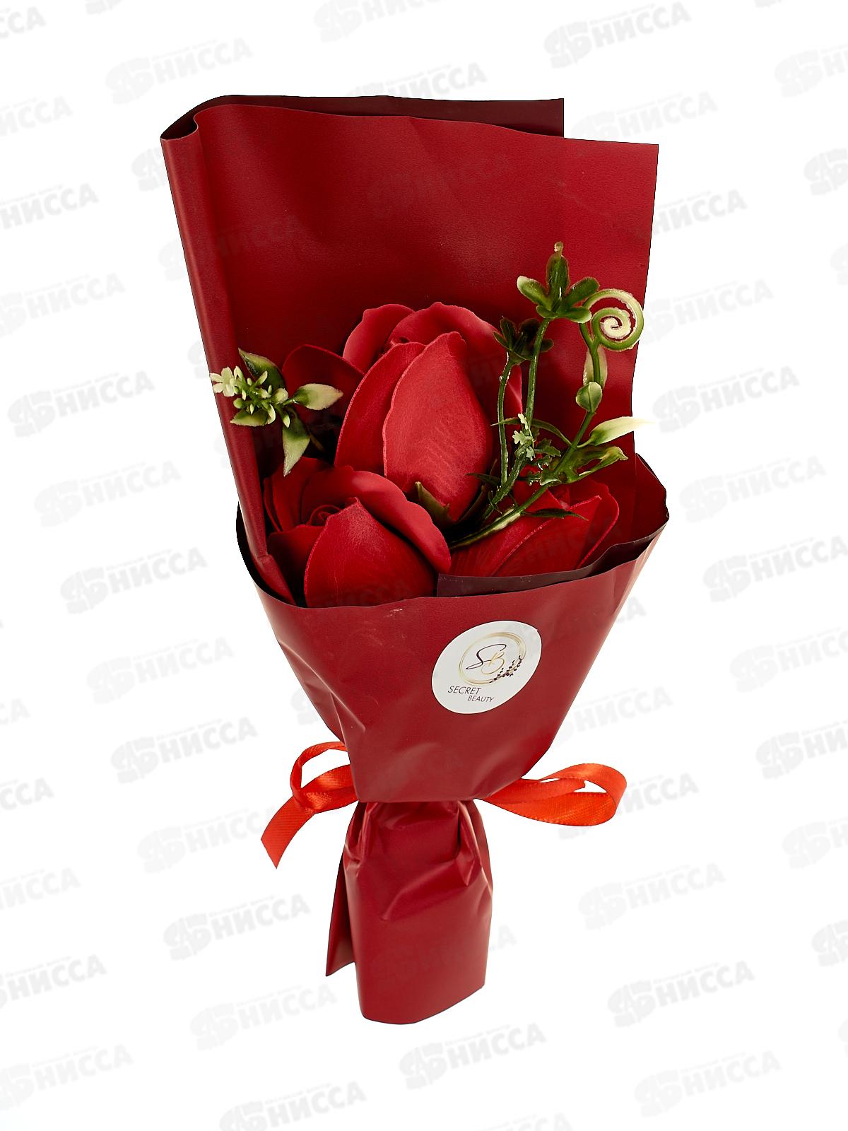 Букет мыльный из 3 красных роз 6962342