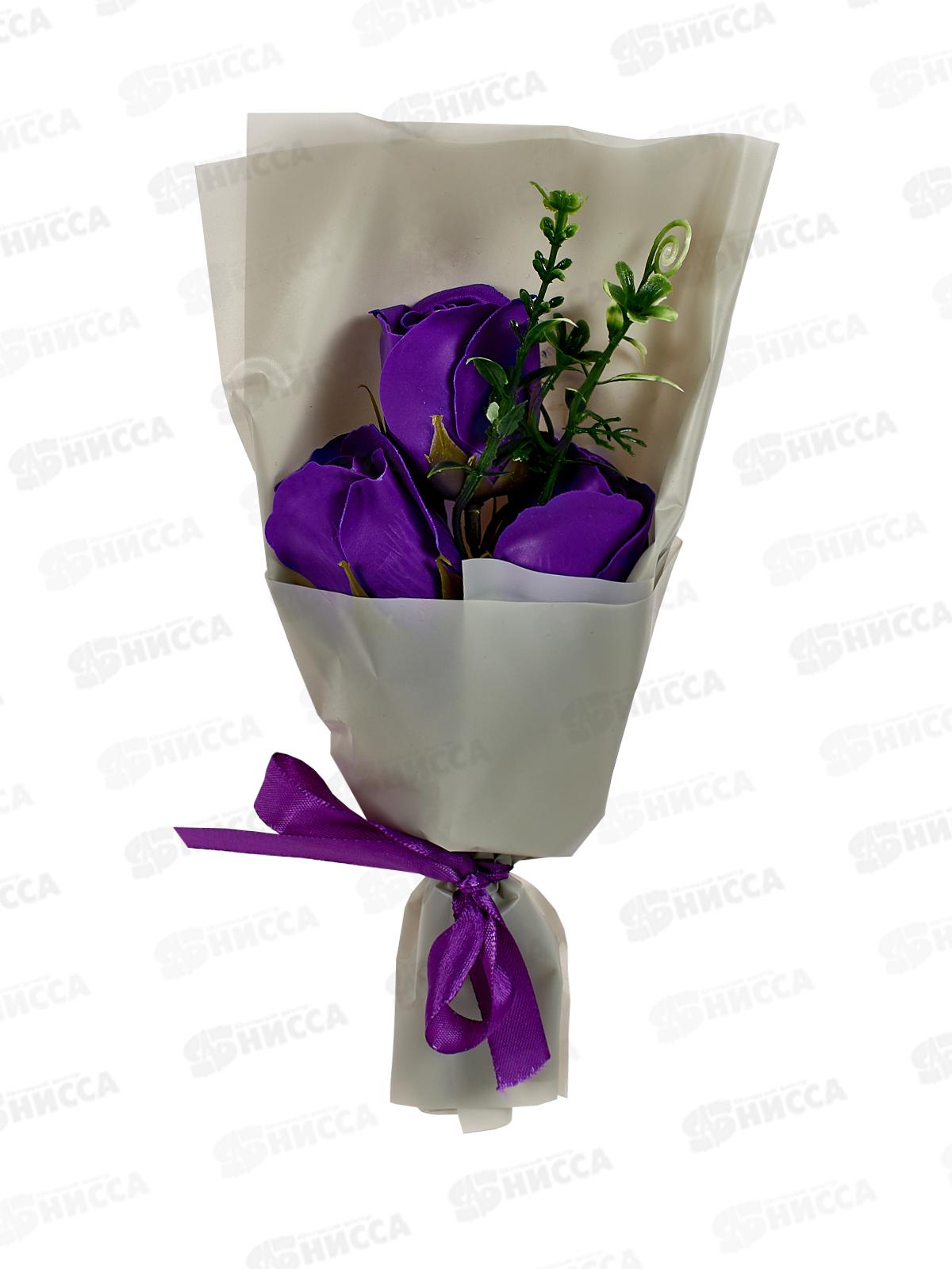 Букет мыльный из 3х роз фиолетовый 6962347