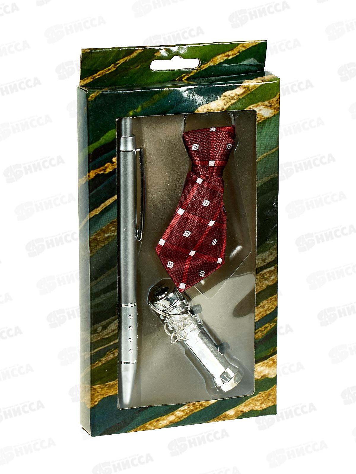 Набор под 3в1 (ручка+брелок-галстук+фонарик) микс 925233