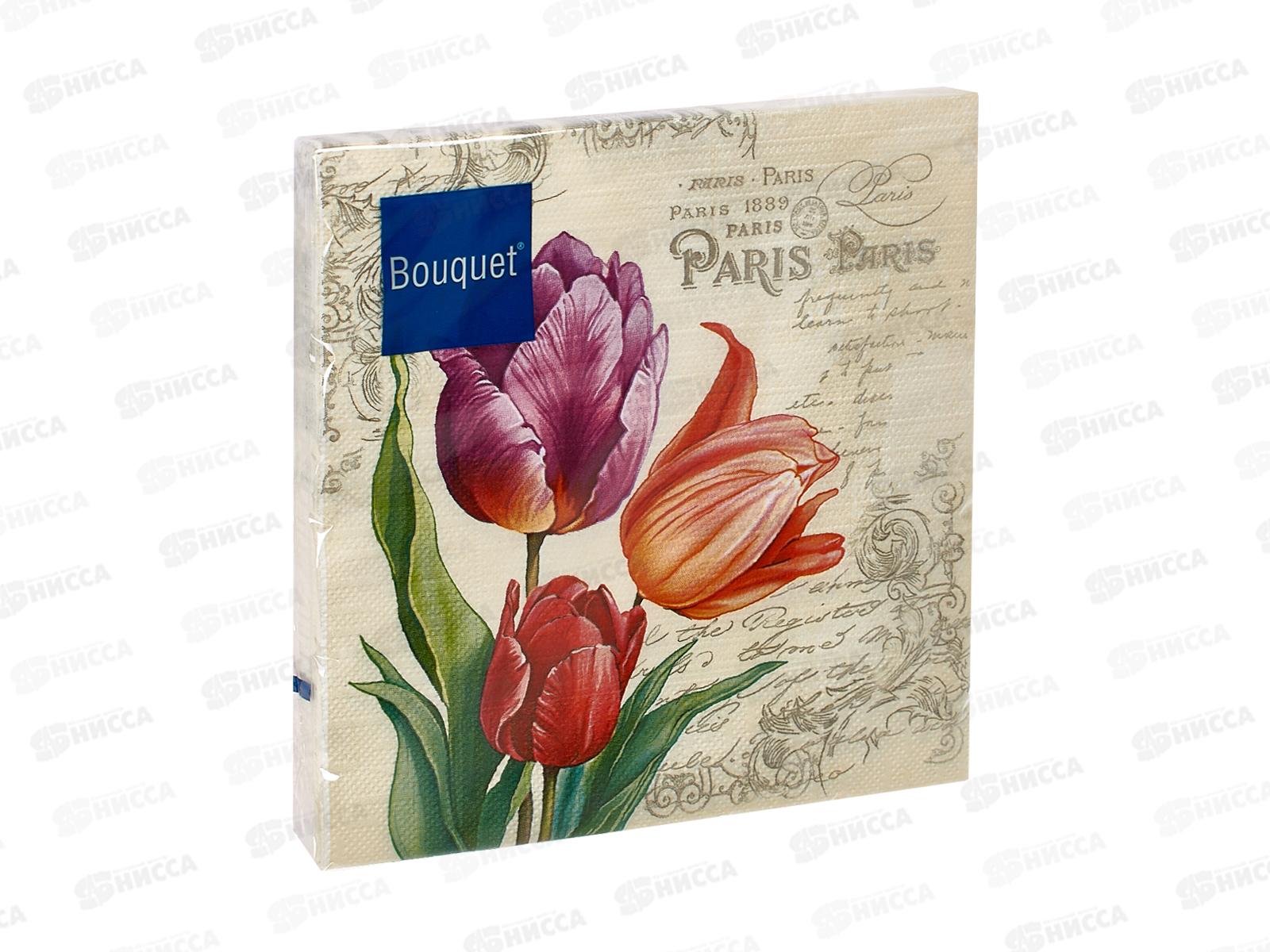 Салфетки 3 слойные 20 листов 33*33 Art Bouquet Винтажные тюльпаны 25249 *12