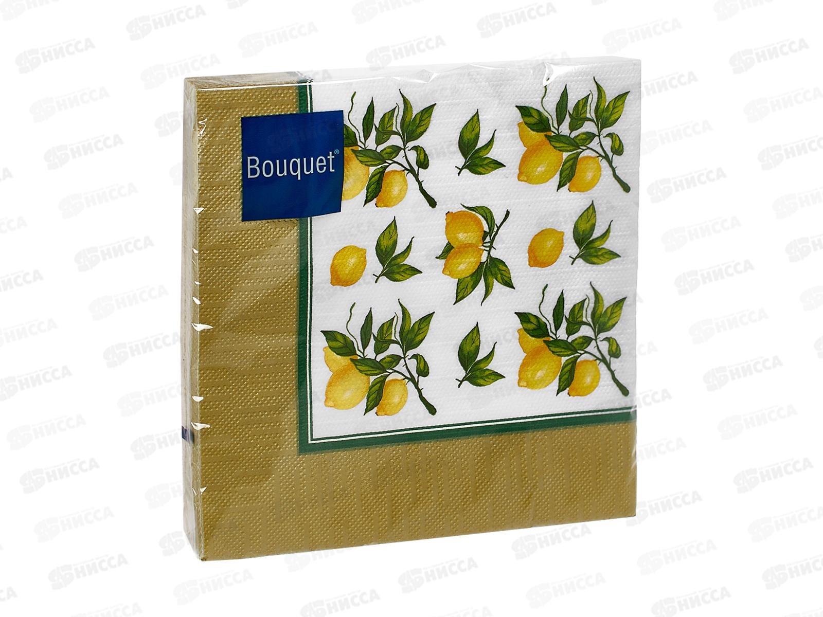 Салфетки 3 слойные 20 листов 33*33 Art Bouquet Скатерть с лимонами 25248 *12