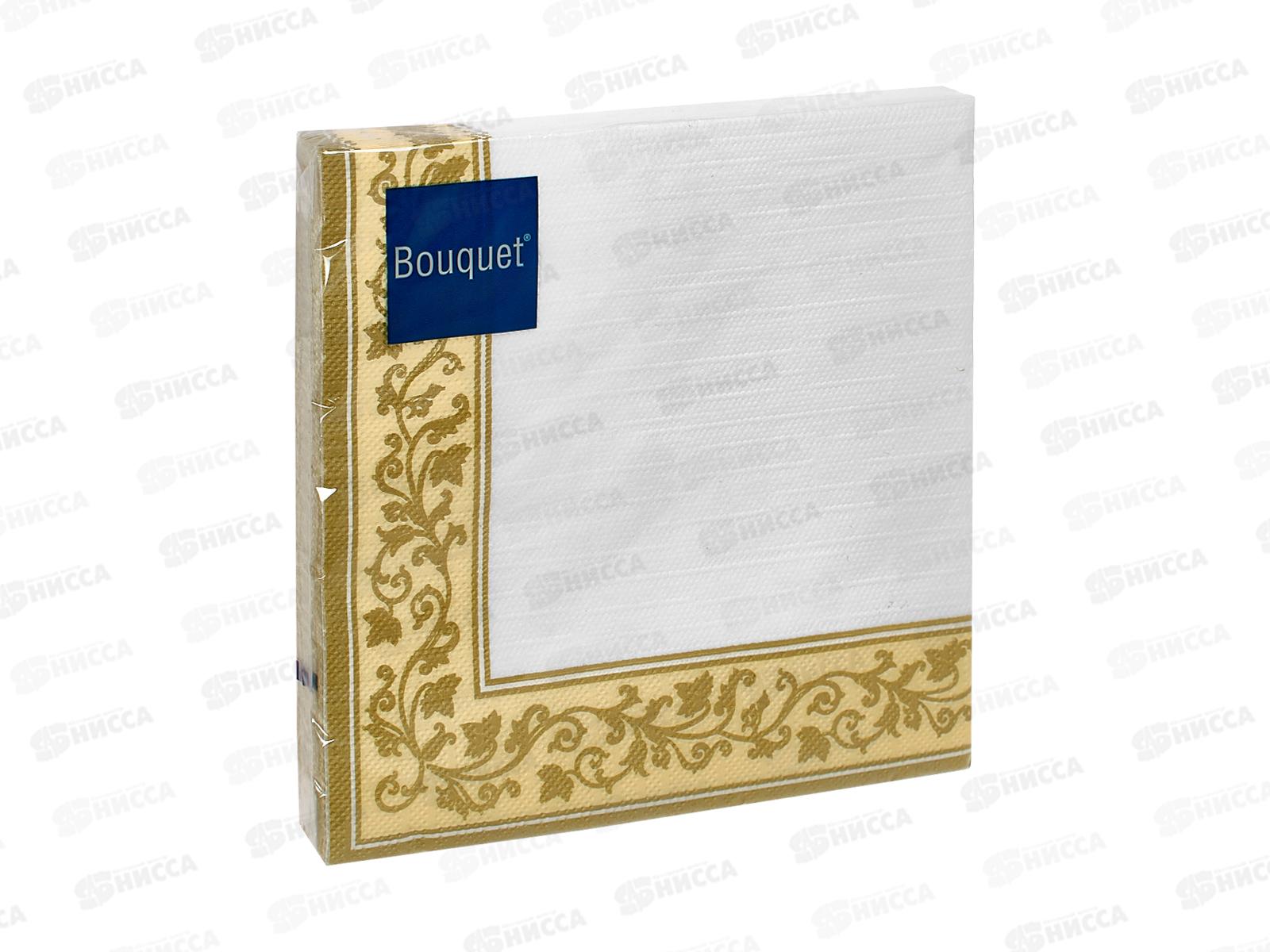 Салфетки 3 слойные 20 листов 33*33 Art Bouquet Золотые узоры на бежевом фоне 57512 *12