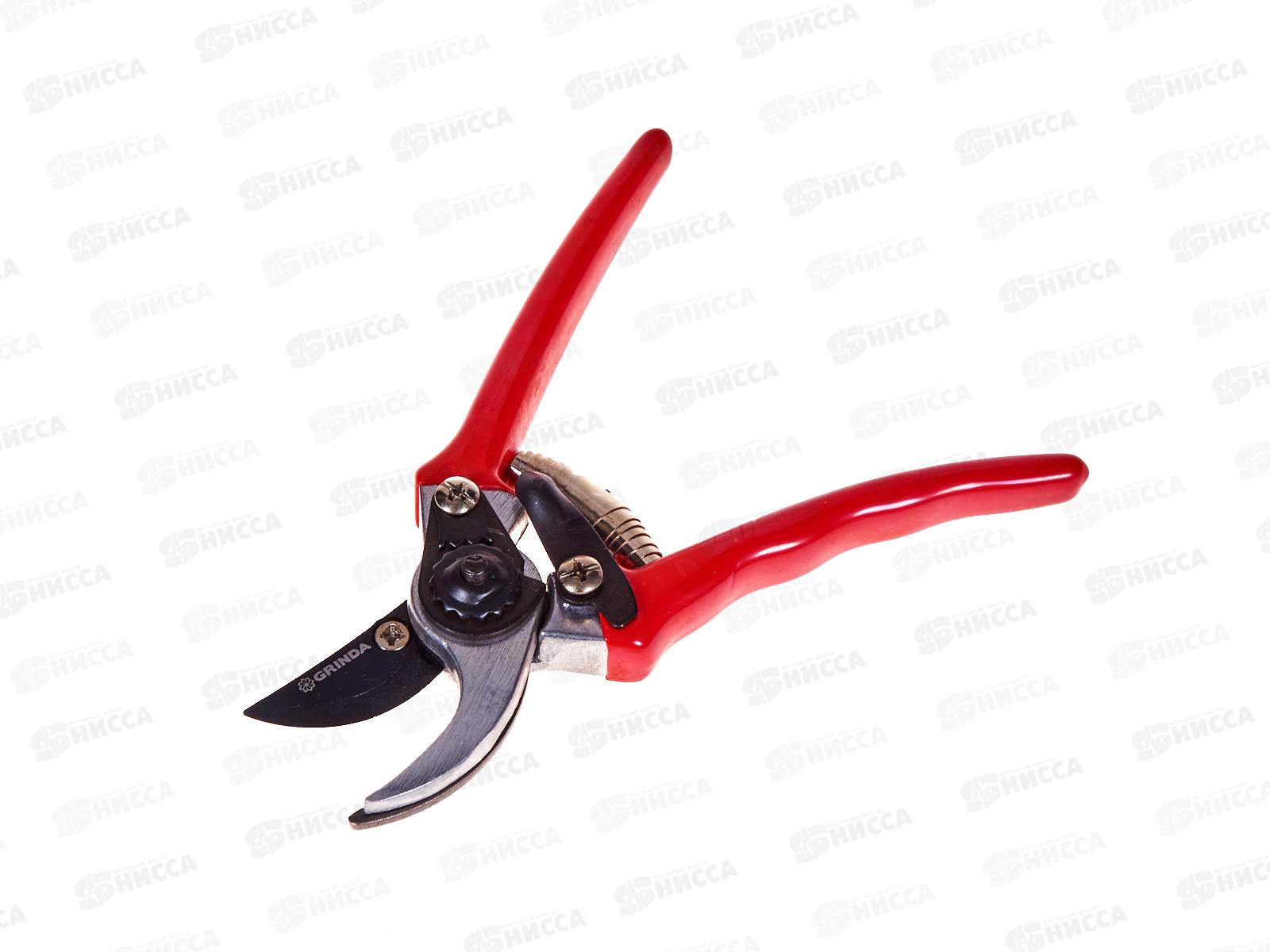 Секатор-мини плоскостной, 152мм GRINDA G-44, закаленные лезвия, тефлоновое покрытие, алюминиевые рукоятки, виниловое покрытие, 423000