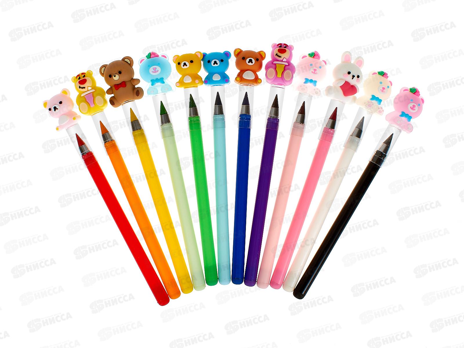 Карандаши 12цв MAZARI вечные с насадками М-7072