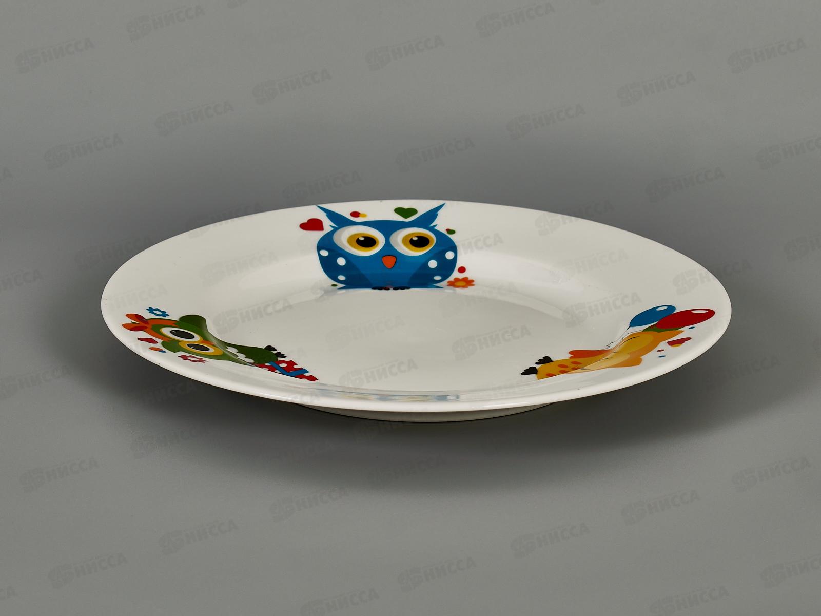 Тарелка мелкая 200мм Гладкий край Совята 1 лепок 09939 *30