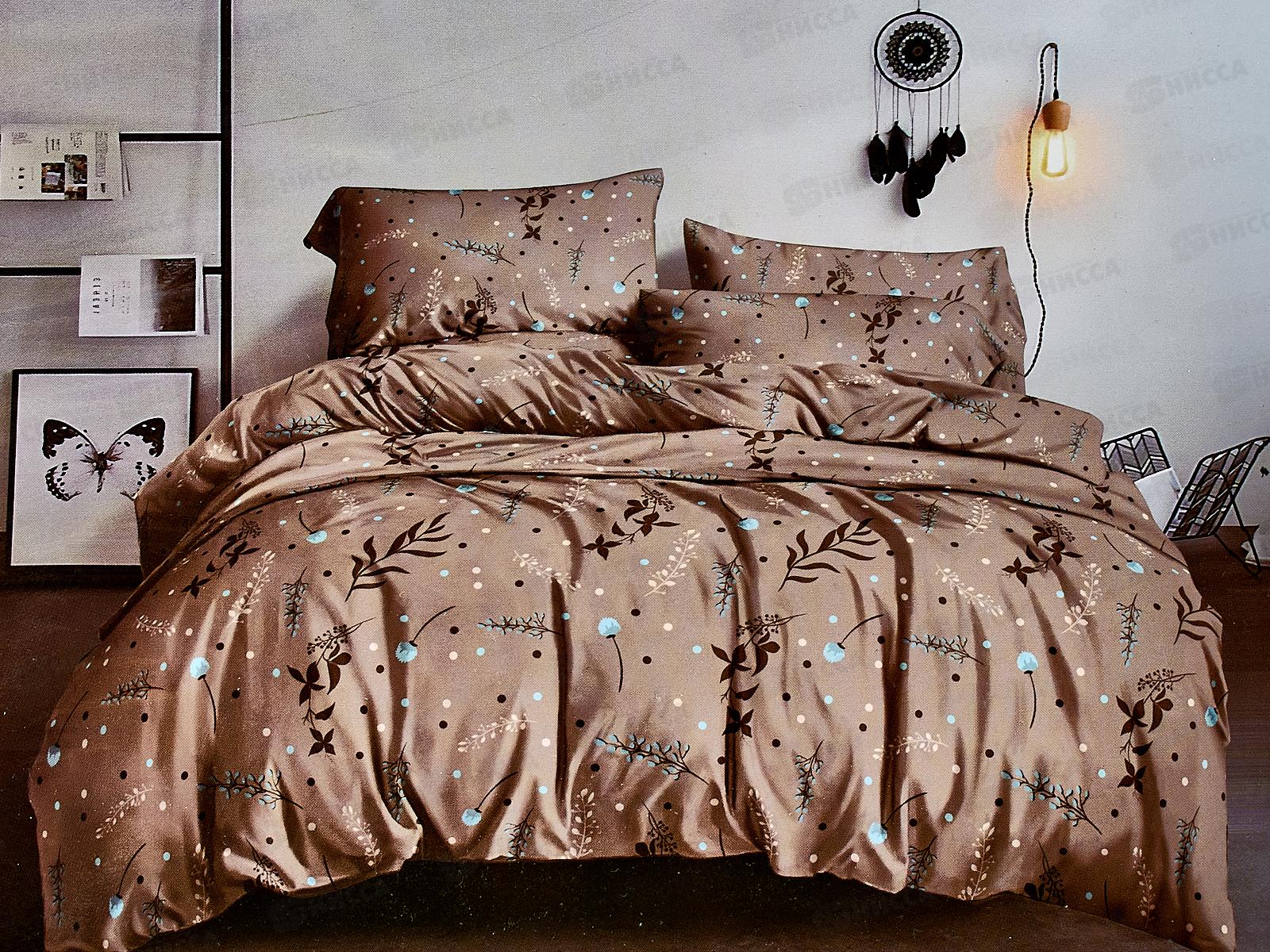 Комплект постельного белья 2,0сп полисатин с европростыней №23501-7 (И) (N)