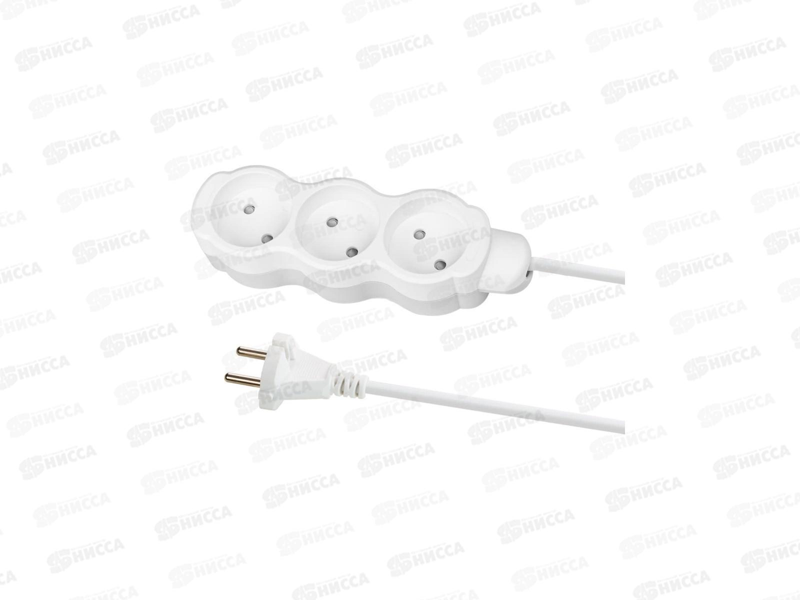 Удлинитель бытовой TDM Люкс  3 гнезда, 2 м, с защитными шторками, ПВС 2х0,75 мм2, 6А, 1400Вт TDM, 4001