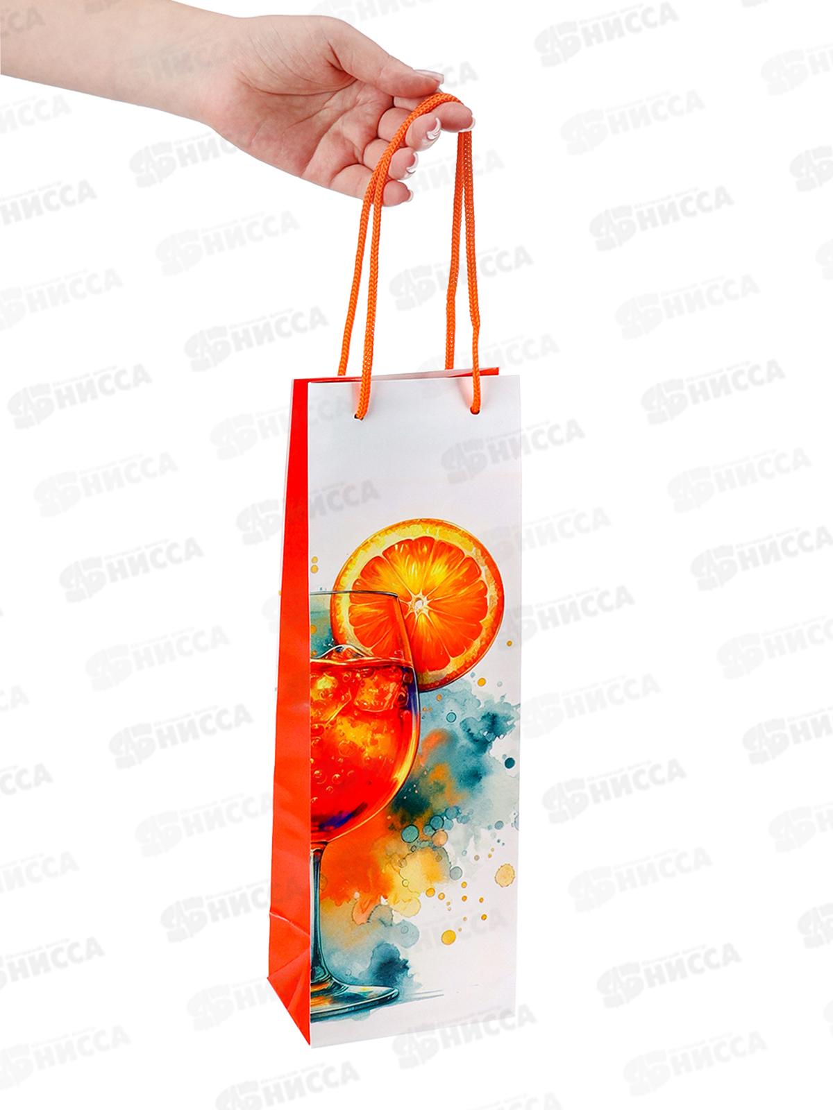 Пакет подарочный MI 12х36х8,5см Bottle Апельсин ПКП-9133