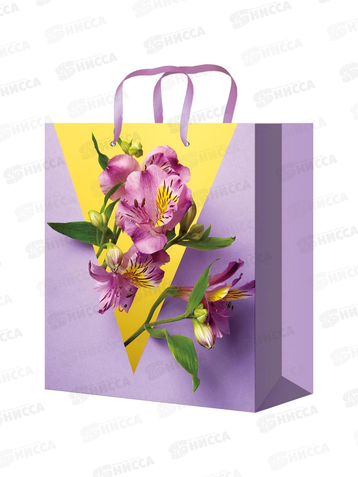 Пакет подарочный MI 22х31х10см Фиолетовые цветы ППК-4448 *12