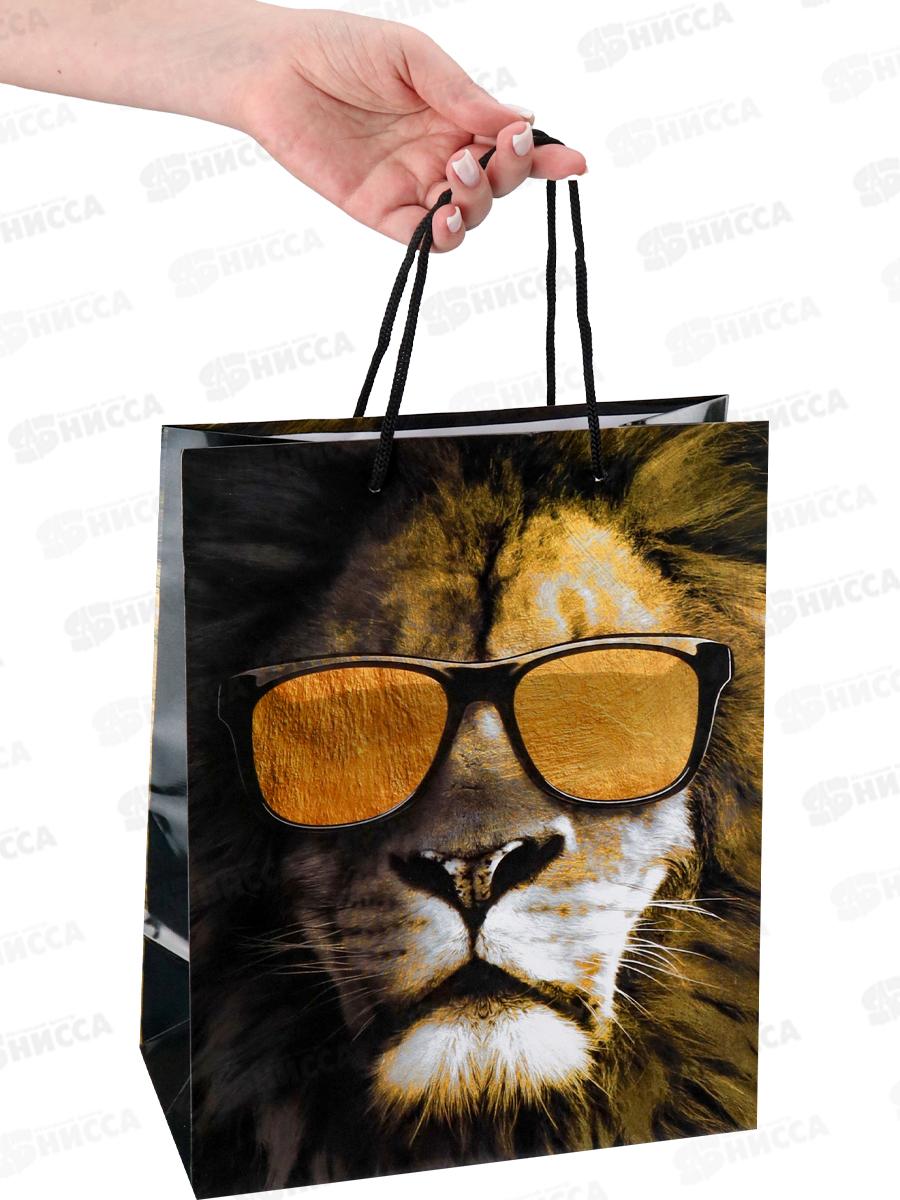 Пакет подарочный MI 26,4х32,7х13,6см Гордый лев, ПКП-1134  *12