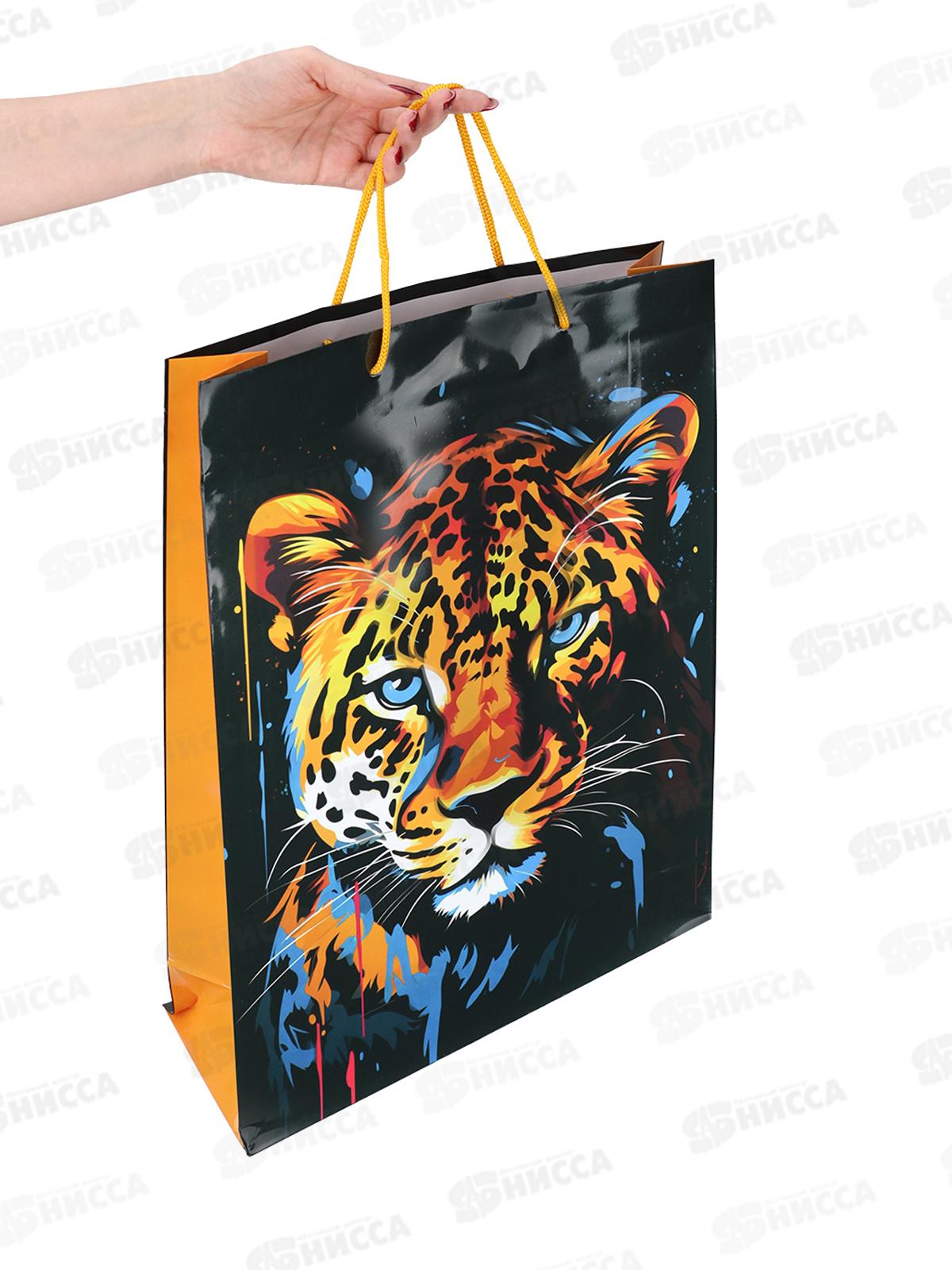 Пакет подарочный MI 32,4х44,5х10,2см Яркий леопард, ПКП-1149 *12