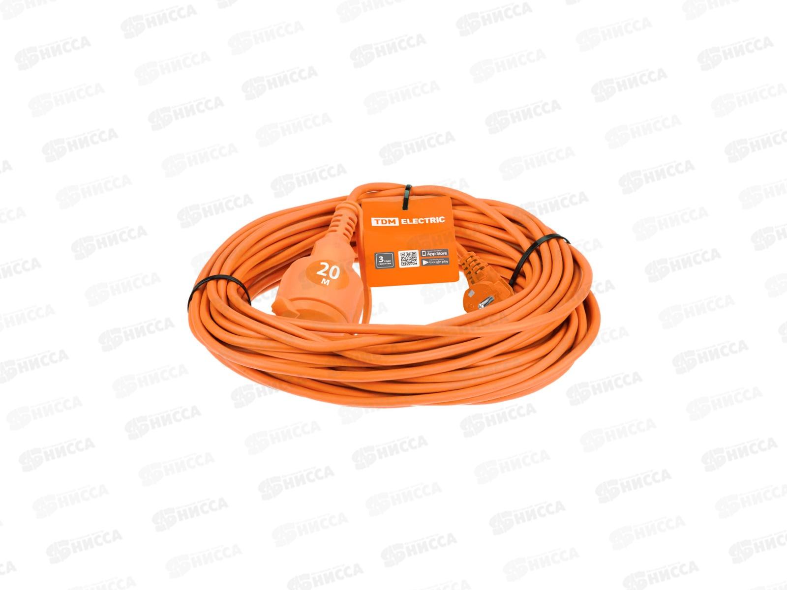 Удлинитель-шнур силовой УШз10 TDM 20м ПВС 3х0,75, 0611