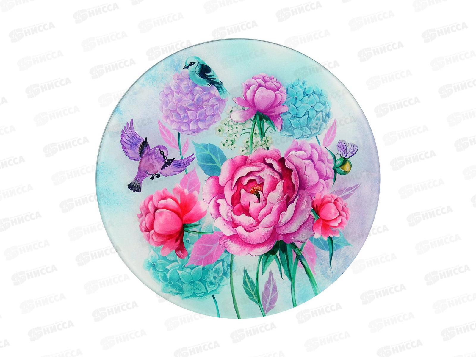 Доска разделочная Подставка под горячее Пионы и птички VL48-154