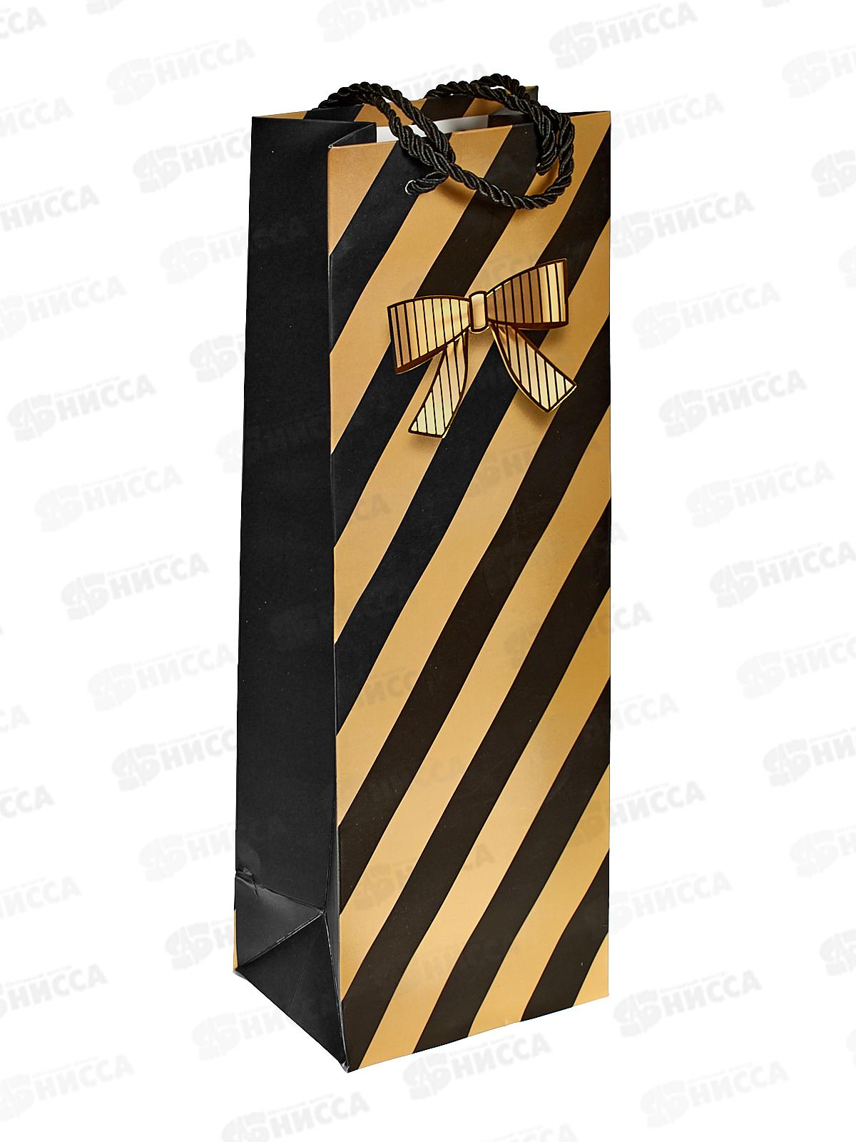 Пакет подарочный для бутылок 6821 35*12*9см бумажный (065359) *12