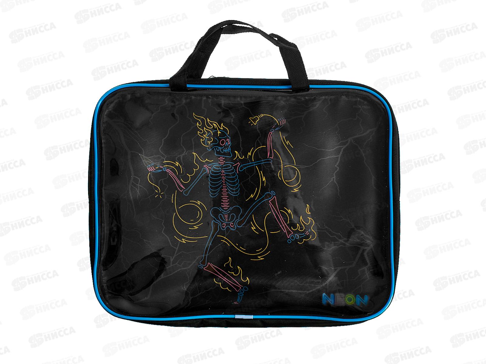 Папка-сумка на молнии ПП А4 NEON, с ручками (350х265х40мм), П-1486  *20