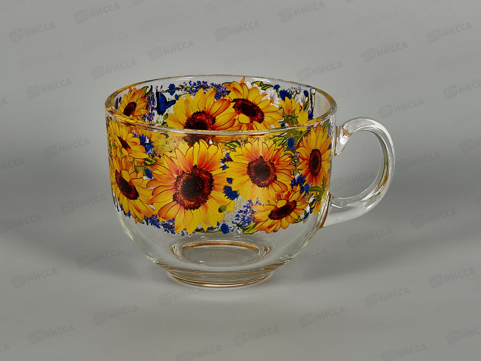 Кружка 450мл 2027-Д Подсолнухи (для бульона)