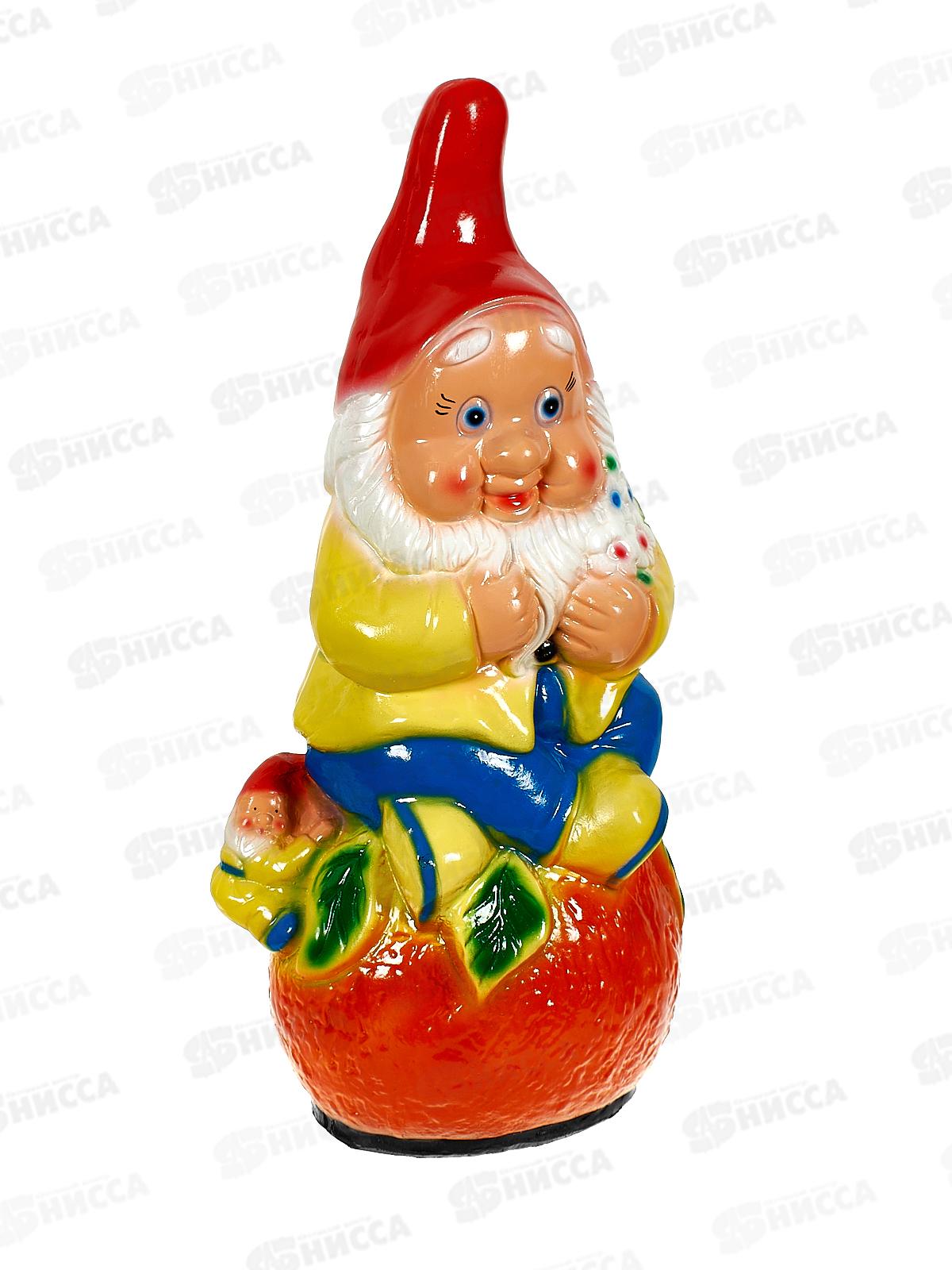 Фигура садовая из гипса &quotГном на апельсине&quot (550*260мм) арт.42