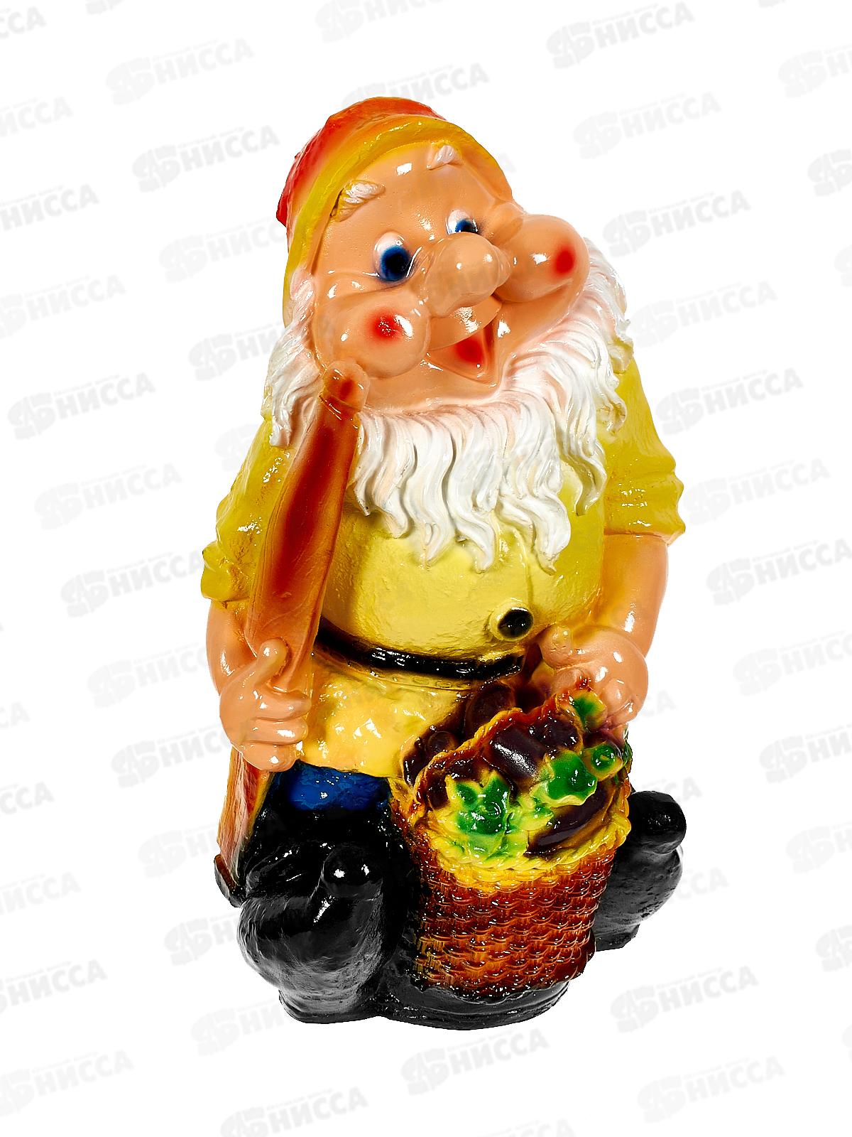 Фигура садовая из гипса &quotГном с баклажанами&quot (370*210мм) арт.152