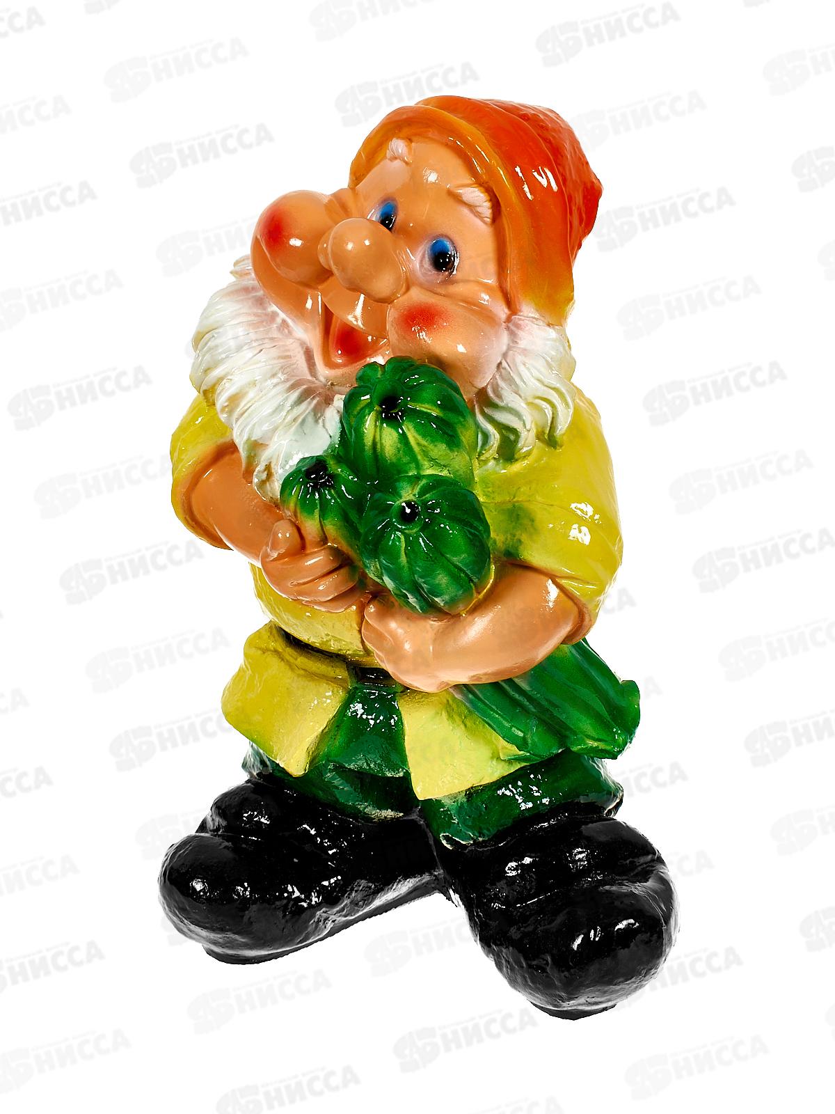 Фигура садовая из гипса &quotГном с кабачком&quot (240*360мм) арт.235