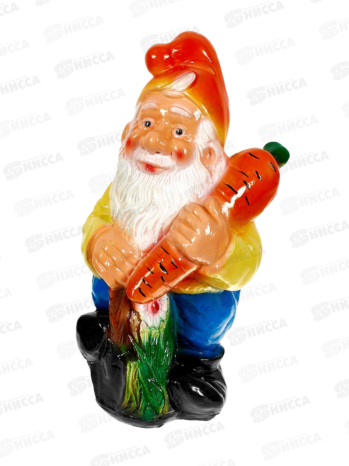 Фигура садовая из гипса &quotГном с морковью&quot (450*250мм) арт.54