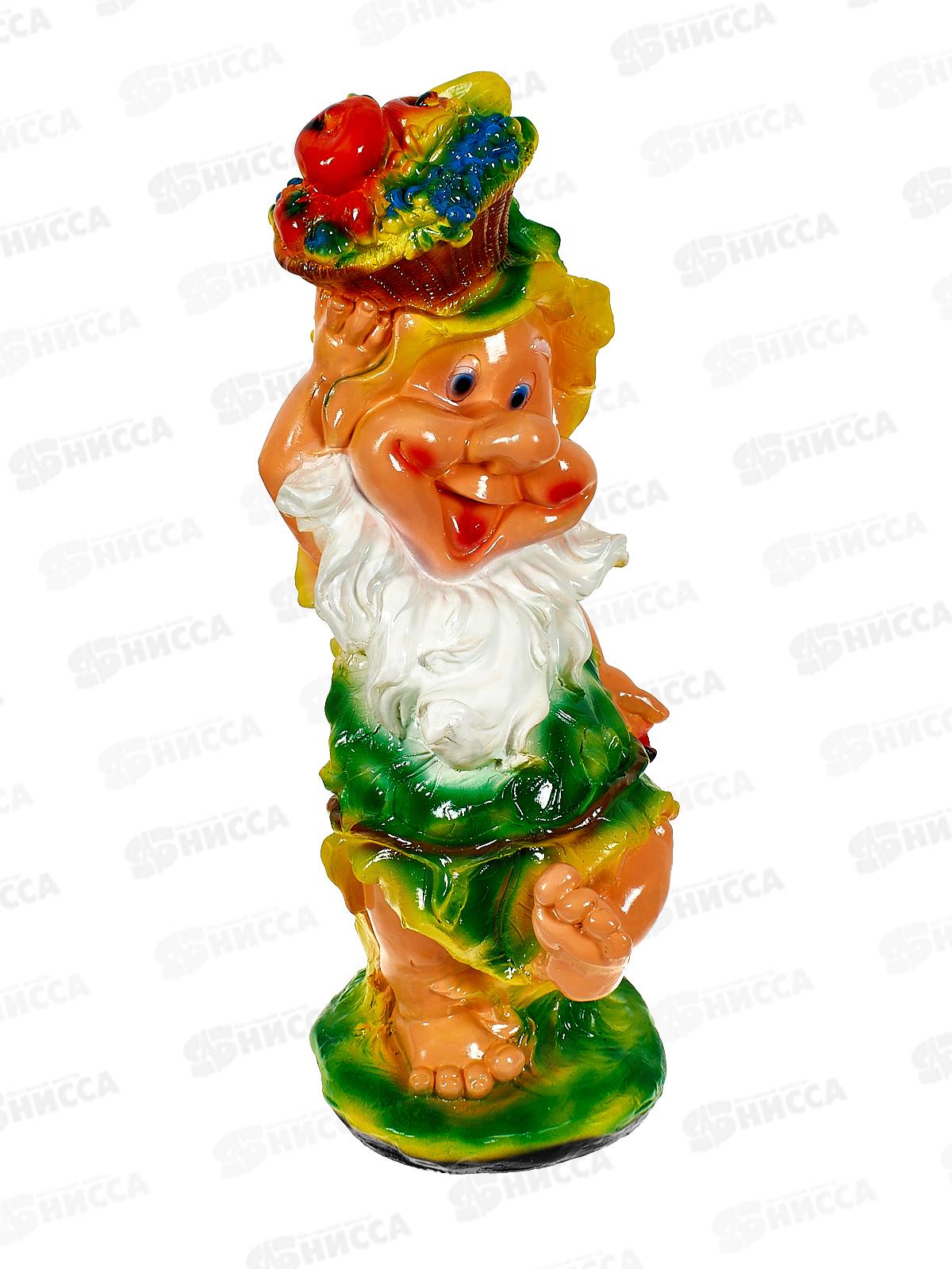 Фигура садовая из гипса &quotГном с фруктами&quot (410*270мм) арт.130