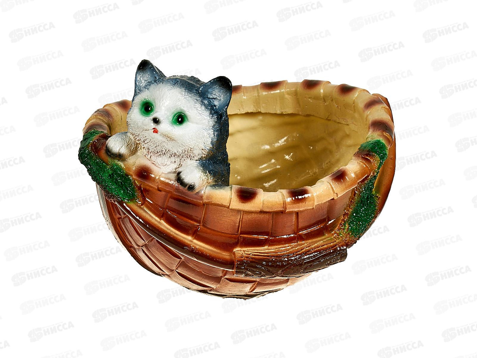 Кашпо "Кошка в лукошке" (210*240мм) арт.51