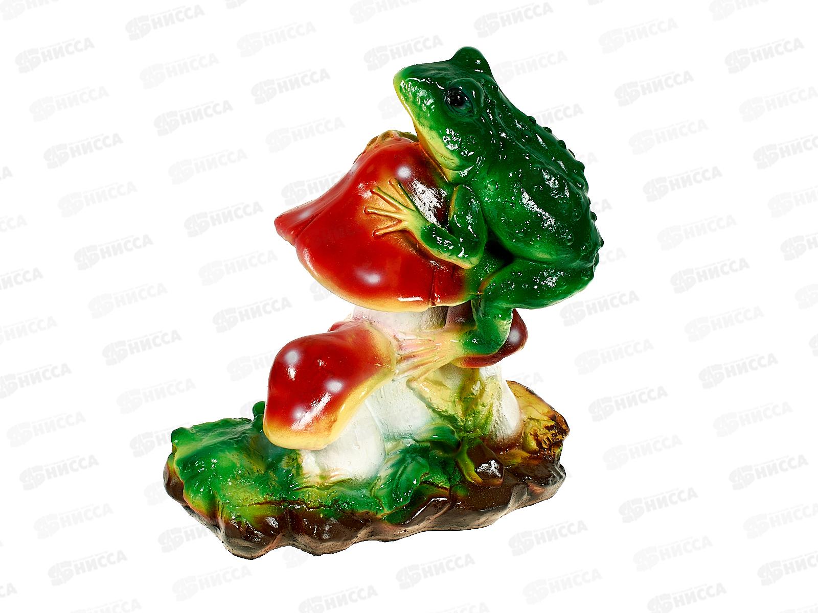 Фигура садовая из гипса "Три мухомора с лягушкой" (270*250мм) арт.13