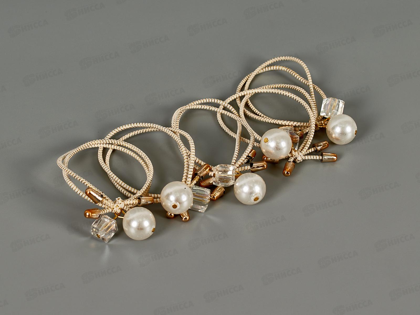 Резинка д/волос &quotГорный хрусталь&quot жемчуг люрекс №9811 (уп 4шт)